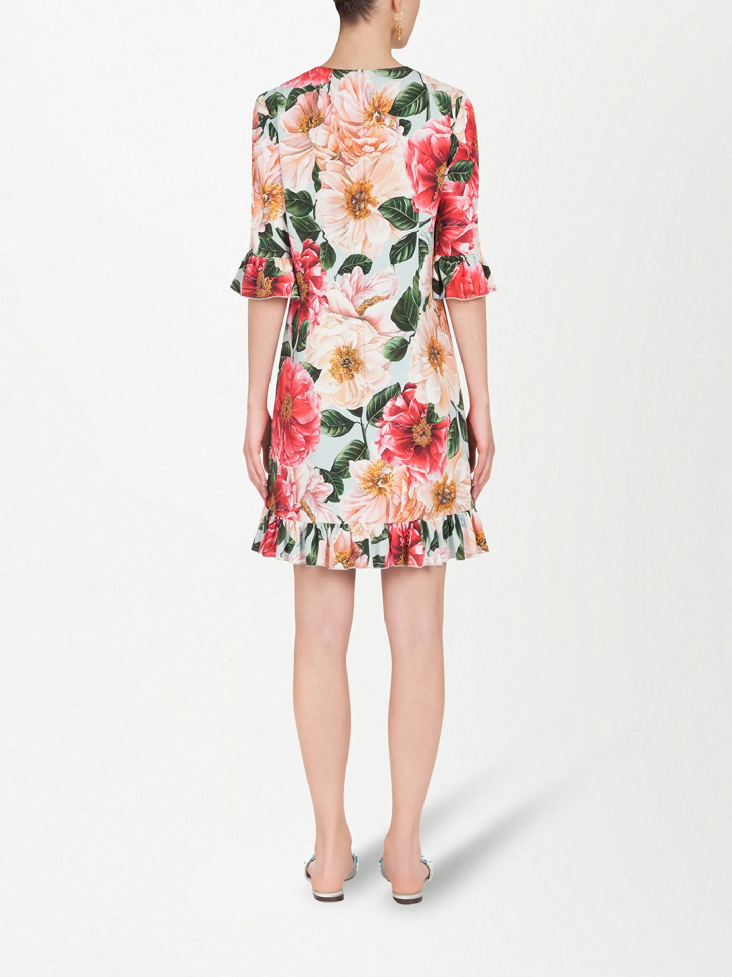 floral-print mini dress