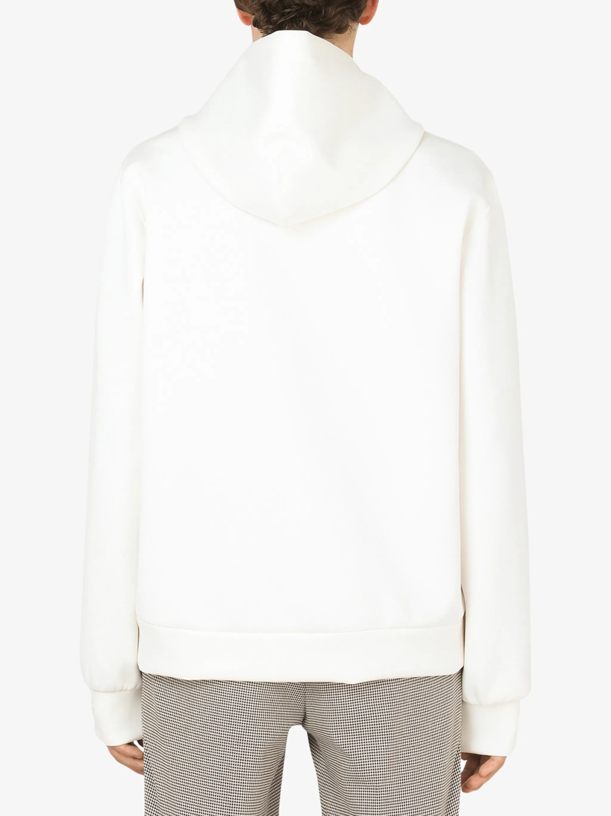 logo-patch V-neck hoodie