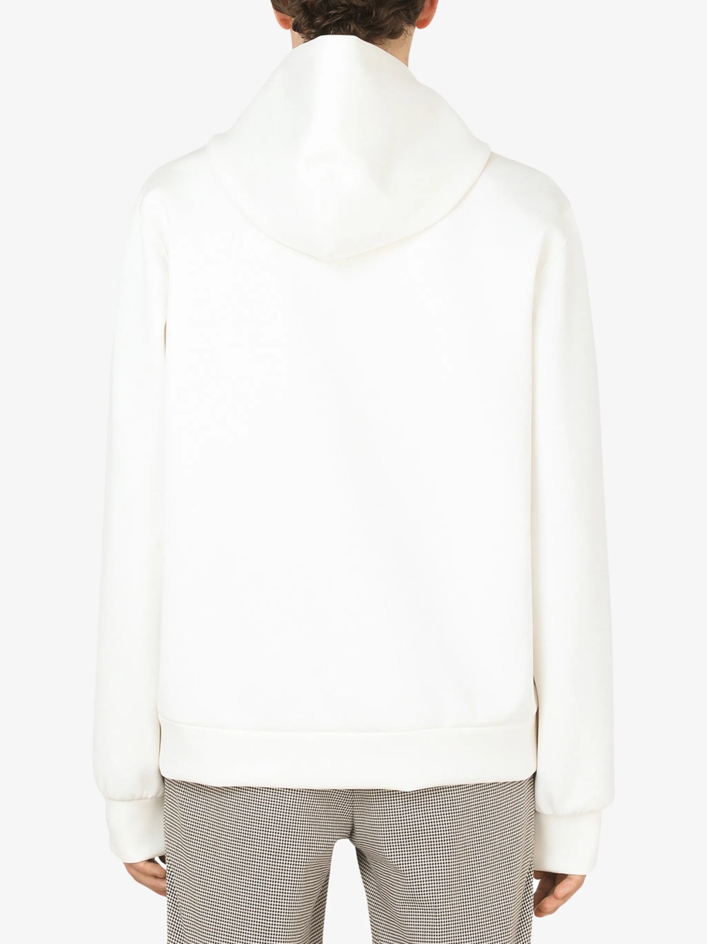 logo-patch V-neck hoodie