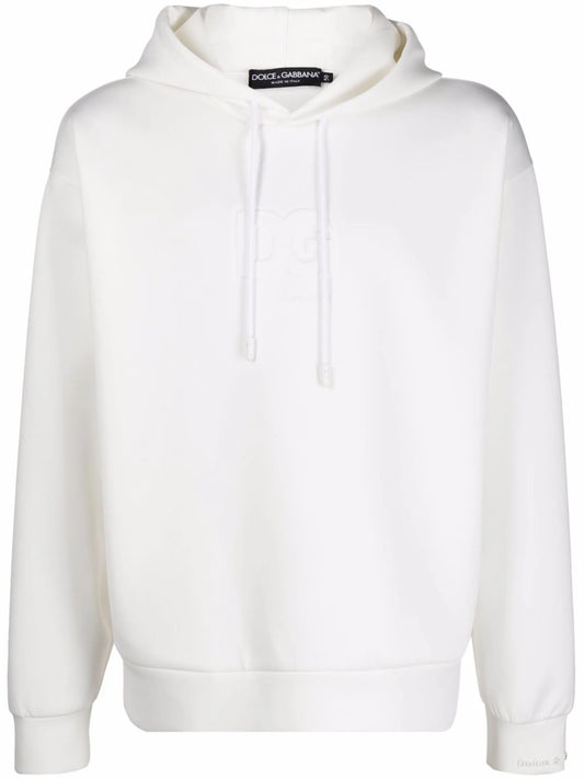 logo-patch V-neck hoodie