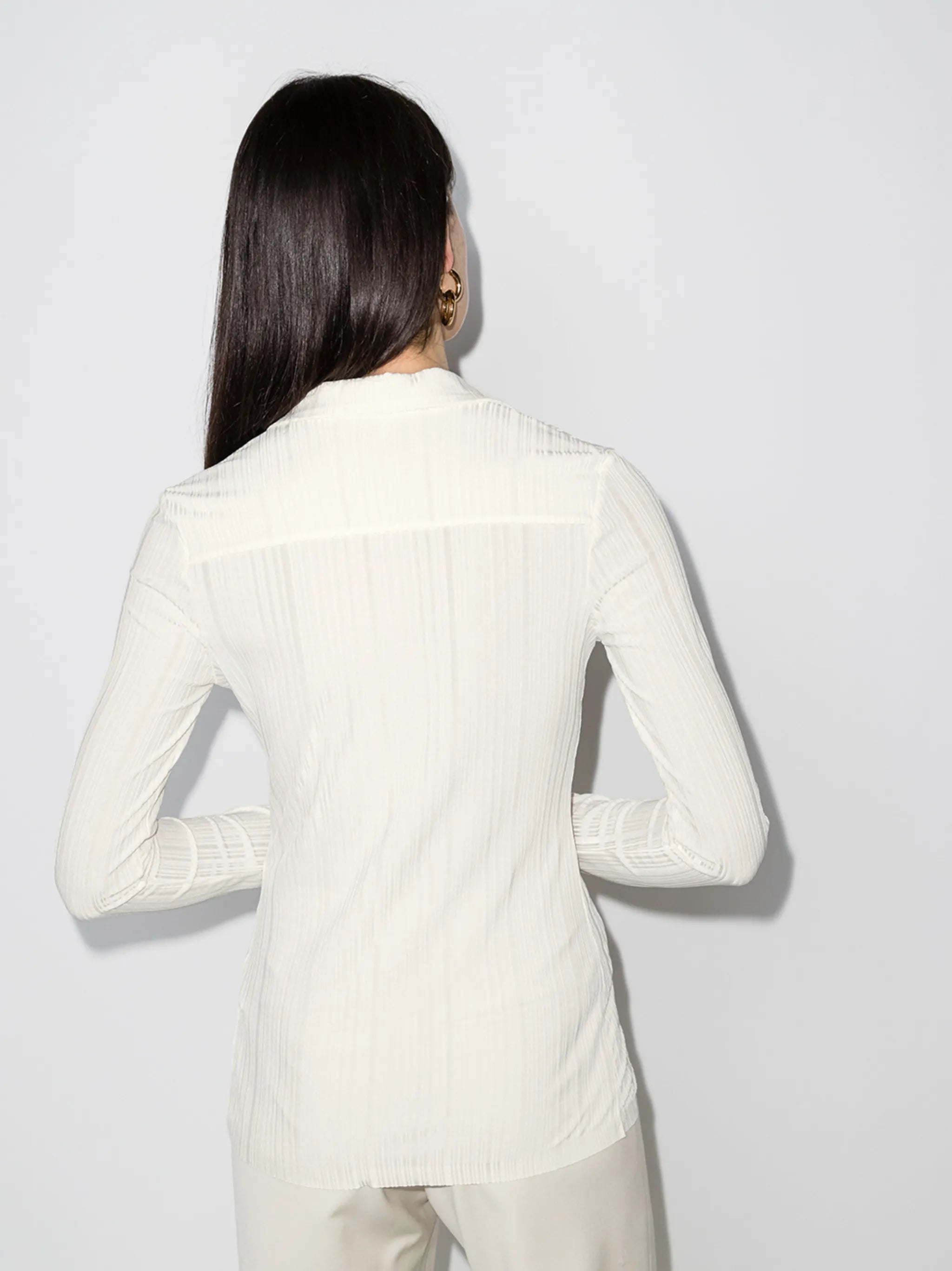 ribbed button-up shirt