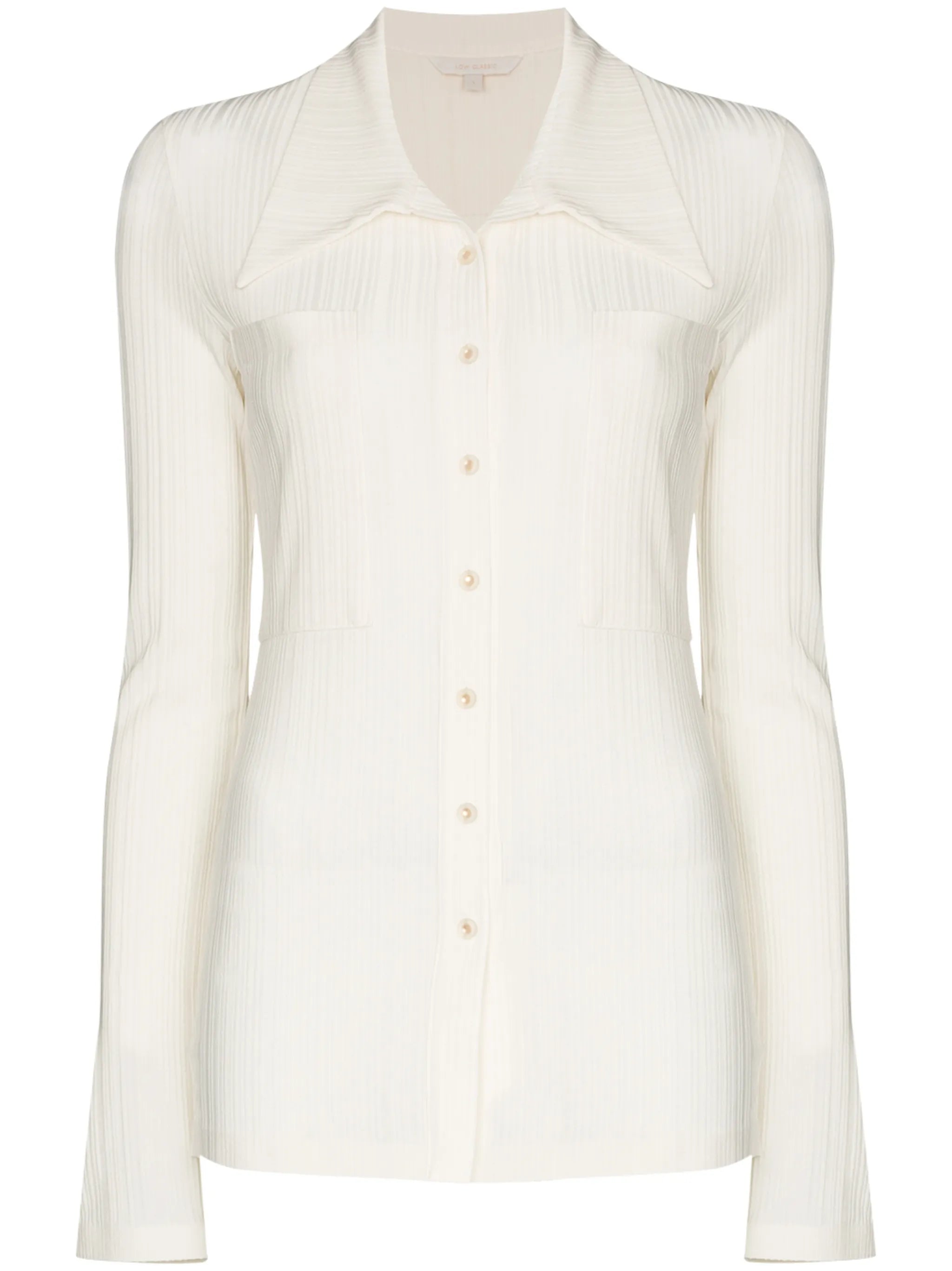ribbed button-up shirt