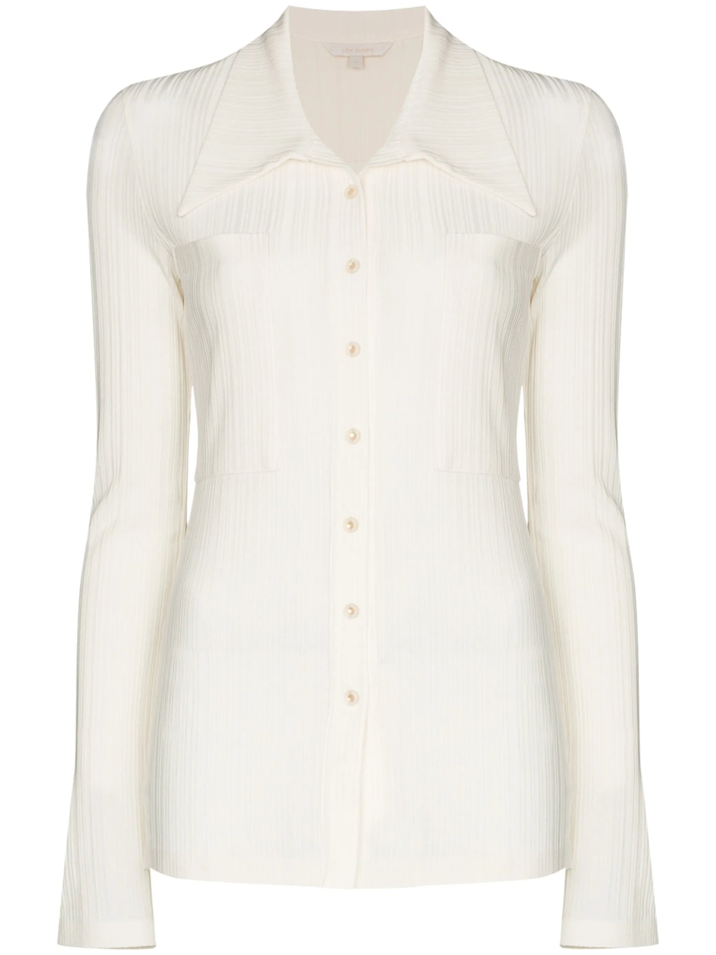 ribbed button-up shirt
