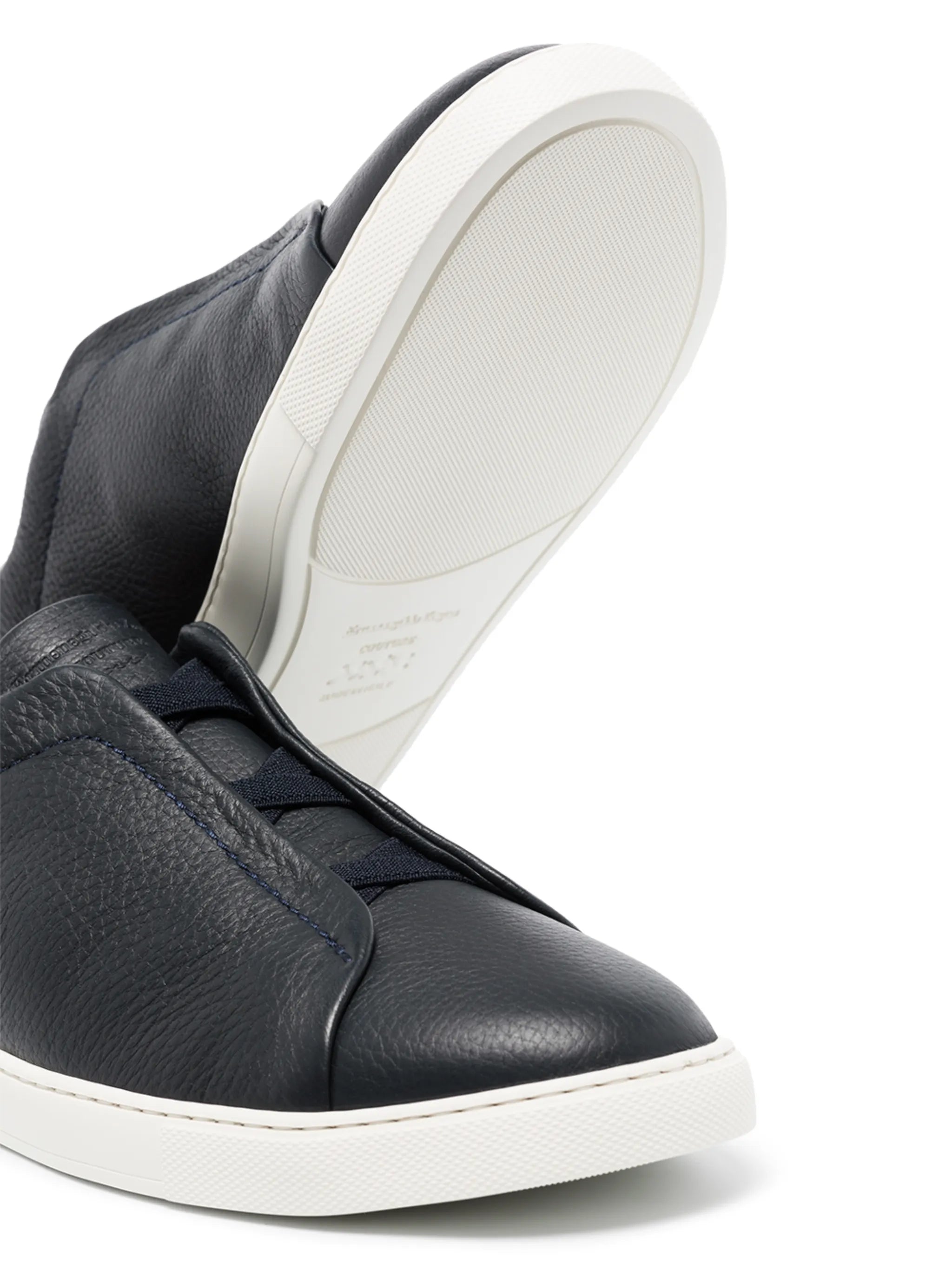 pebbled leather slip-on sneakers