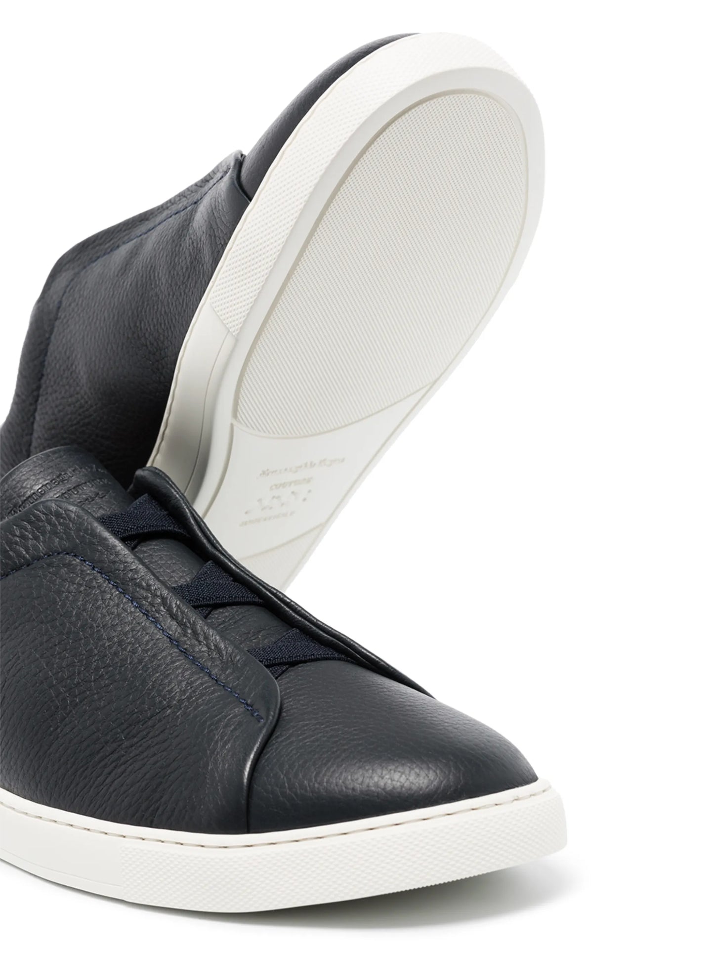 pebbled leather slip-on sneakers