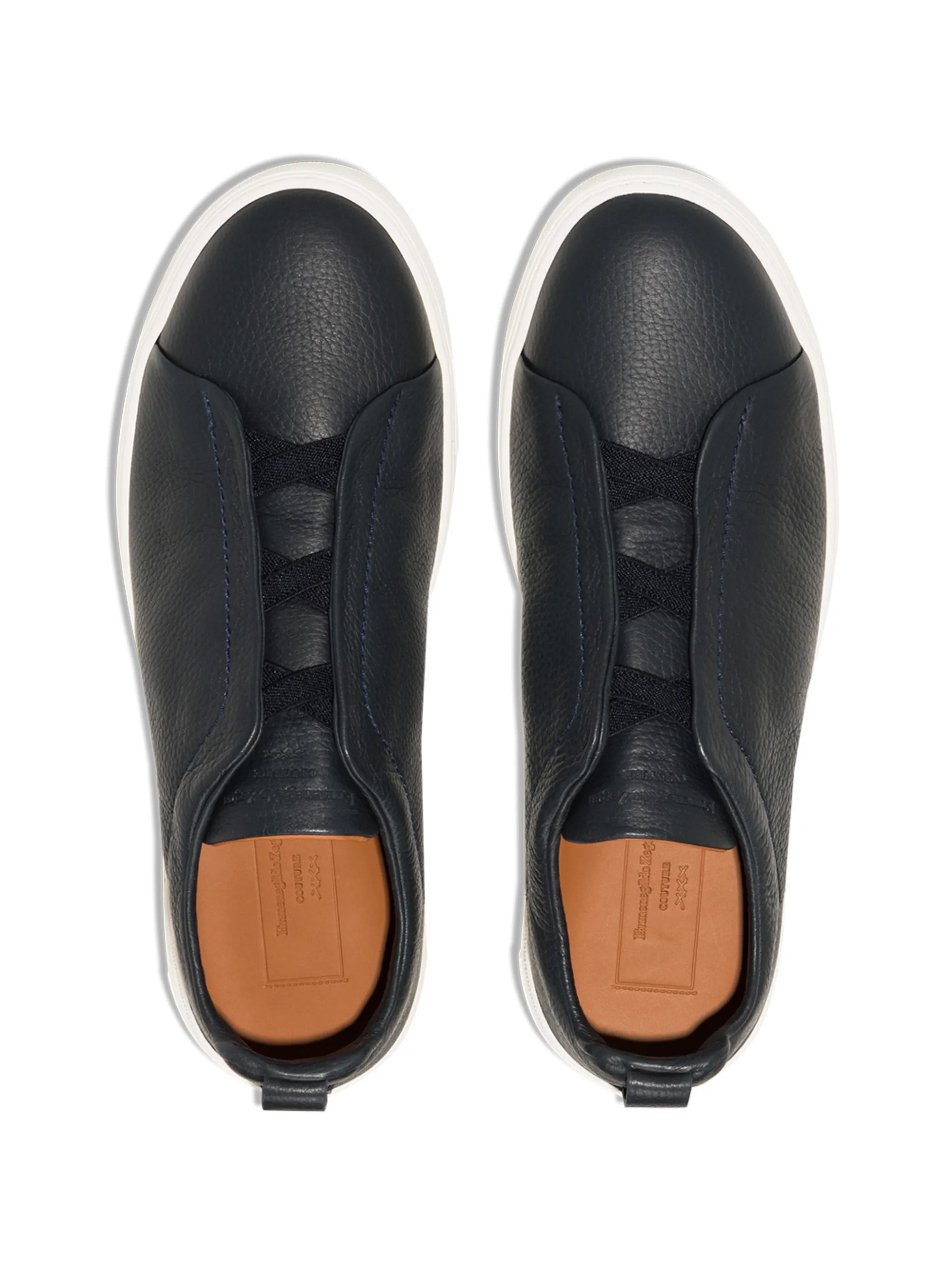 pebbled leather slip-on sneakers