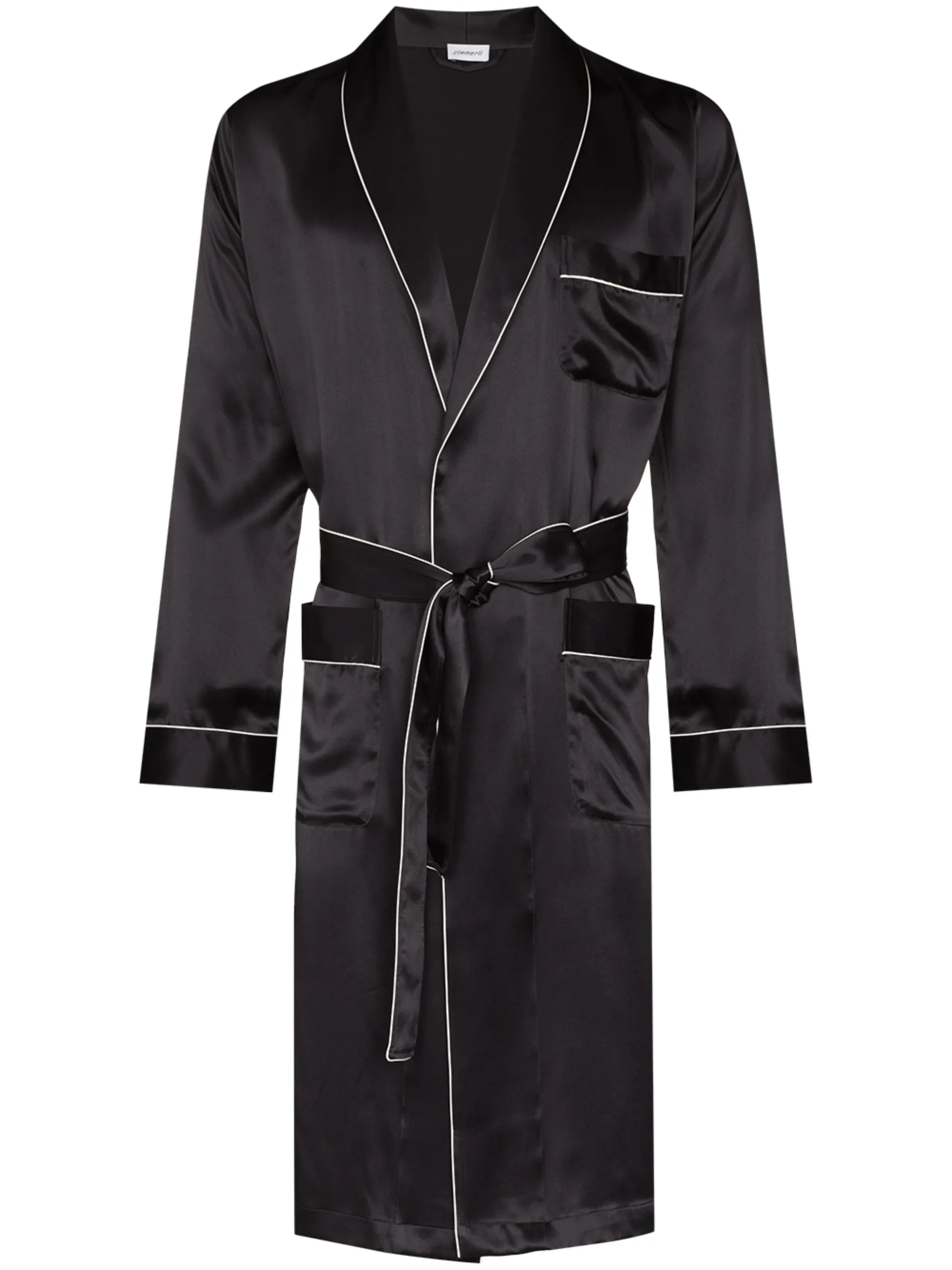 tied waist silk robe