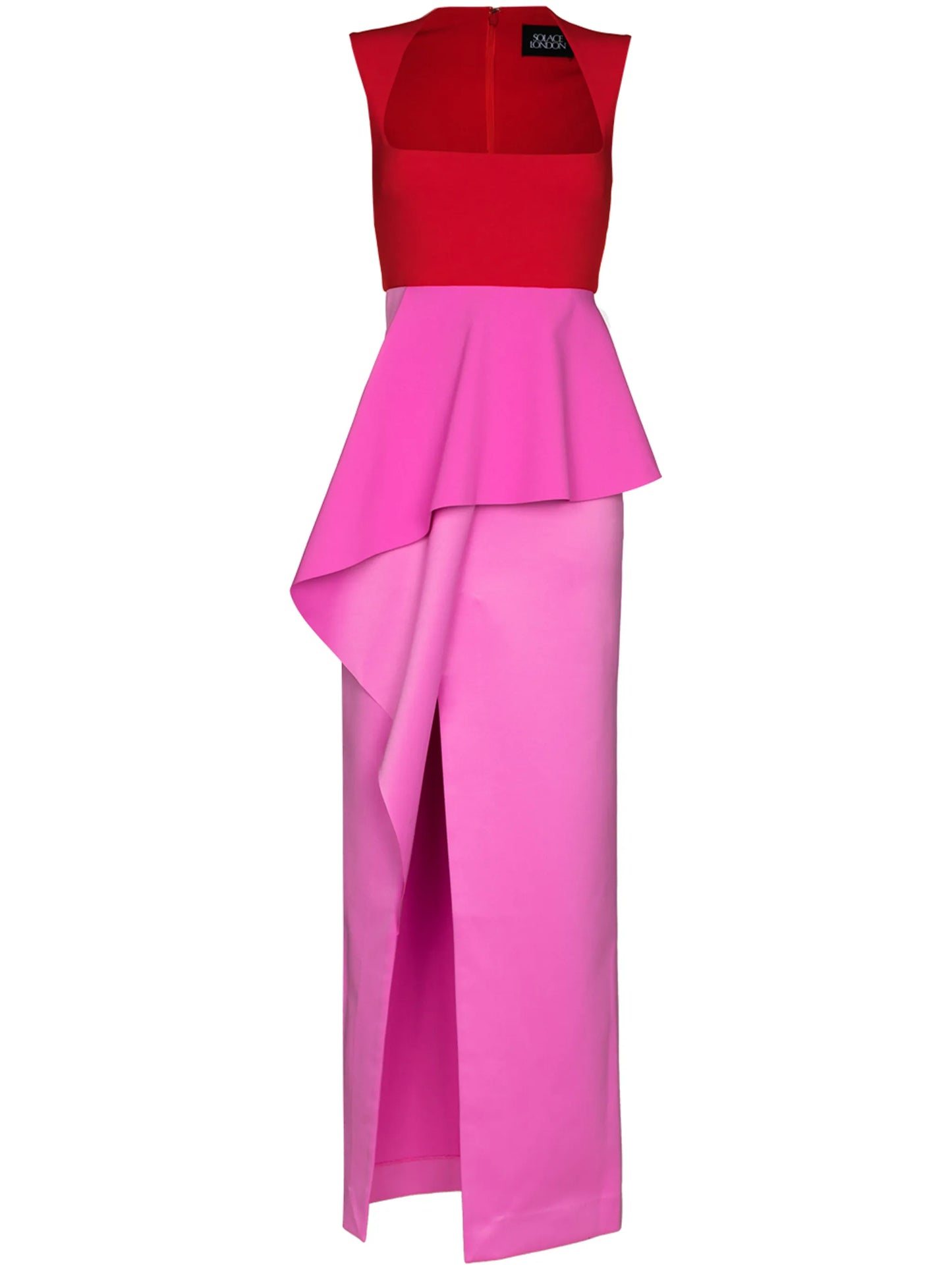 Ally two-tone peplum gown