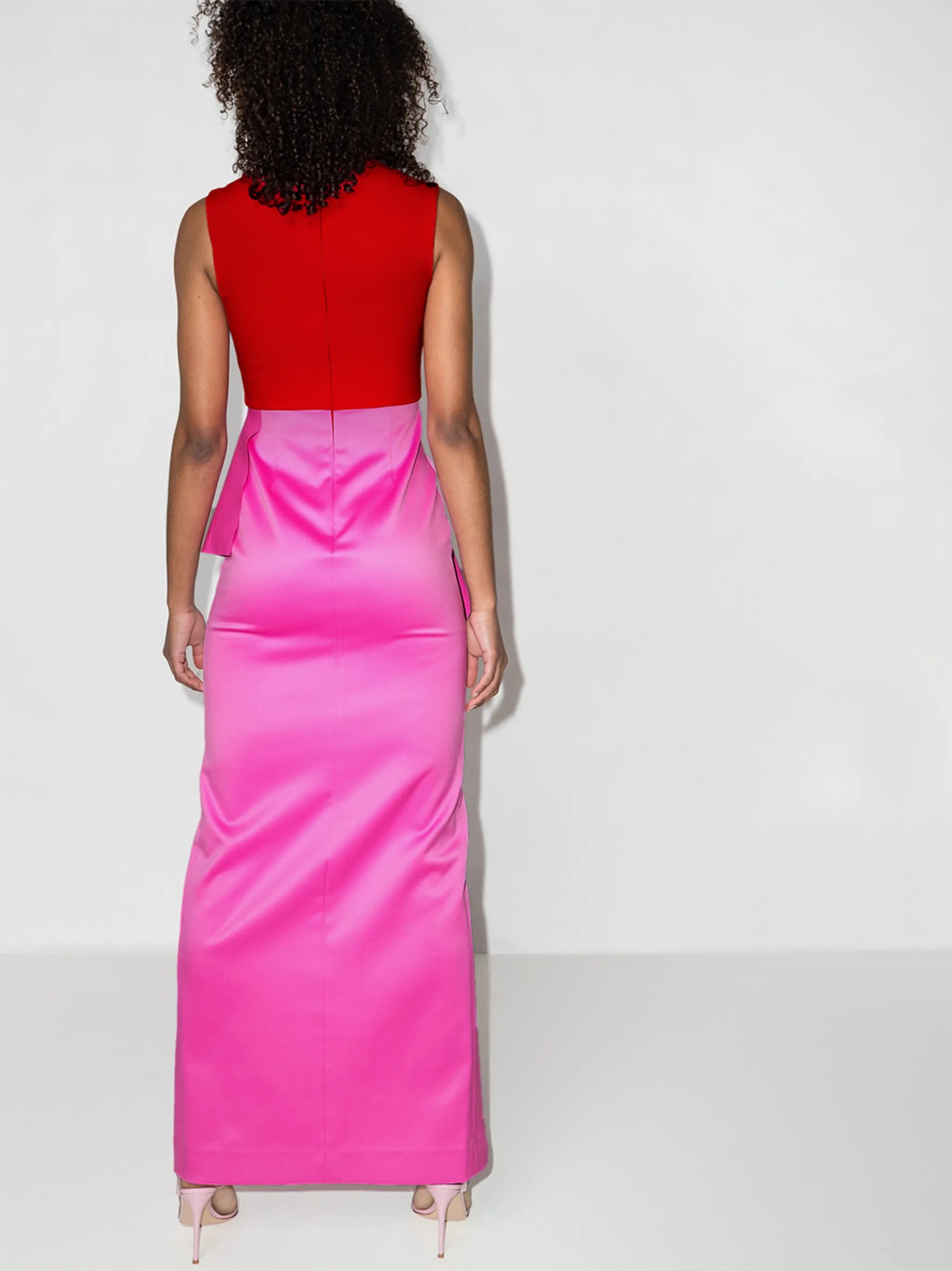 Ally two-tone peplum gown