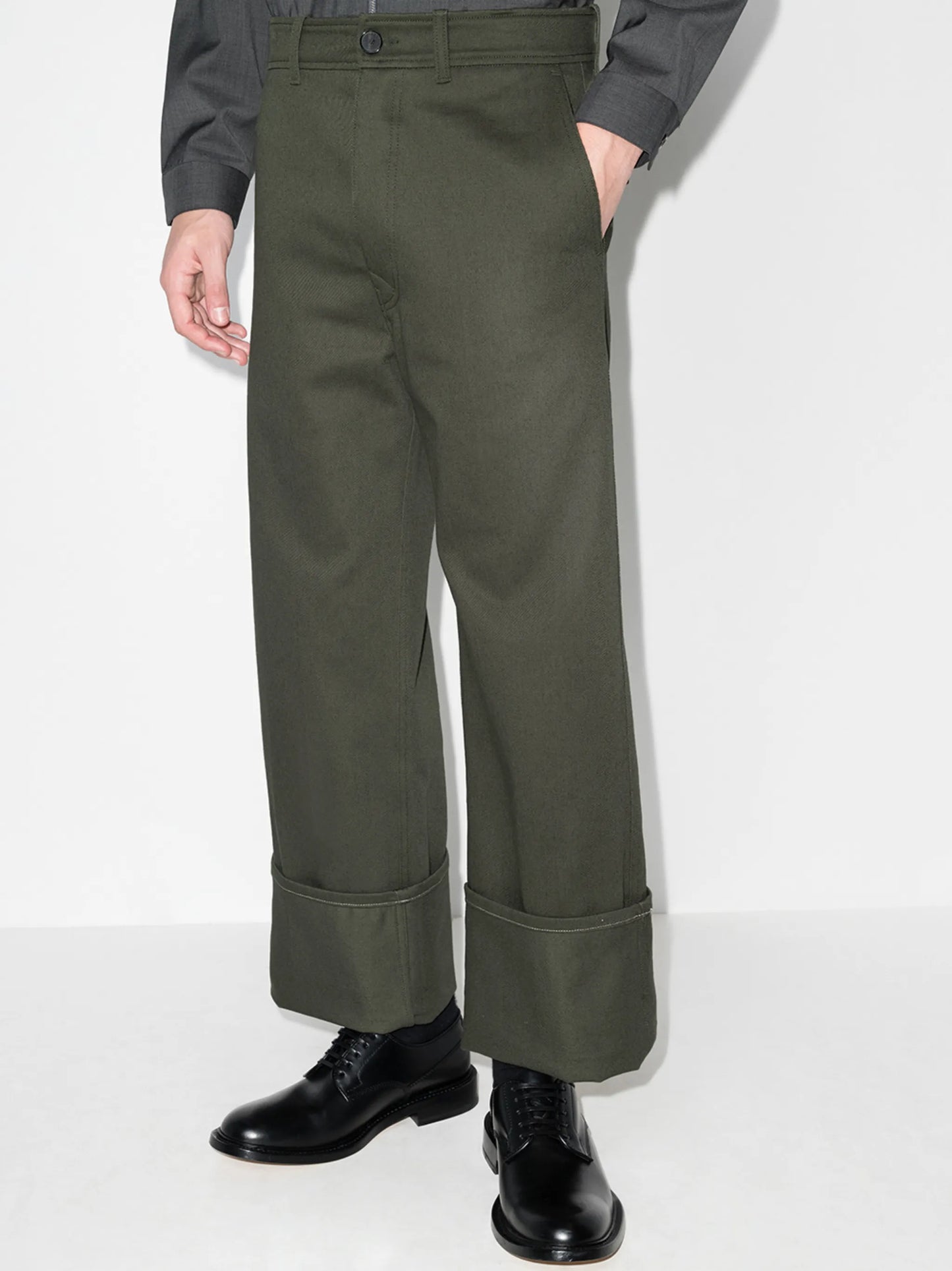 loose-fit turned-hem trousers