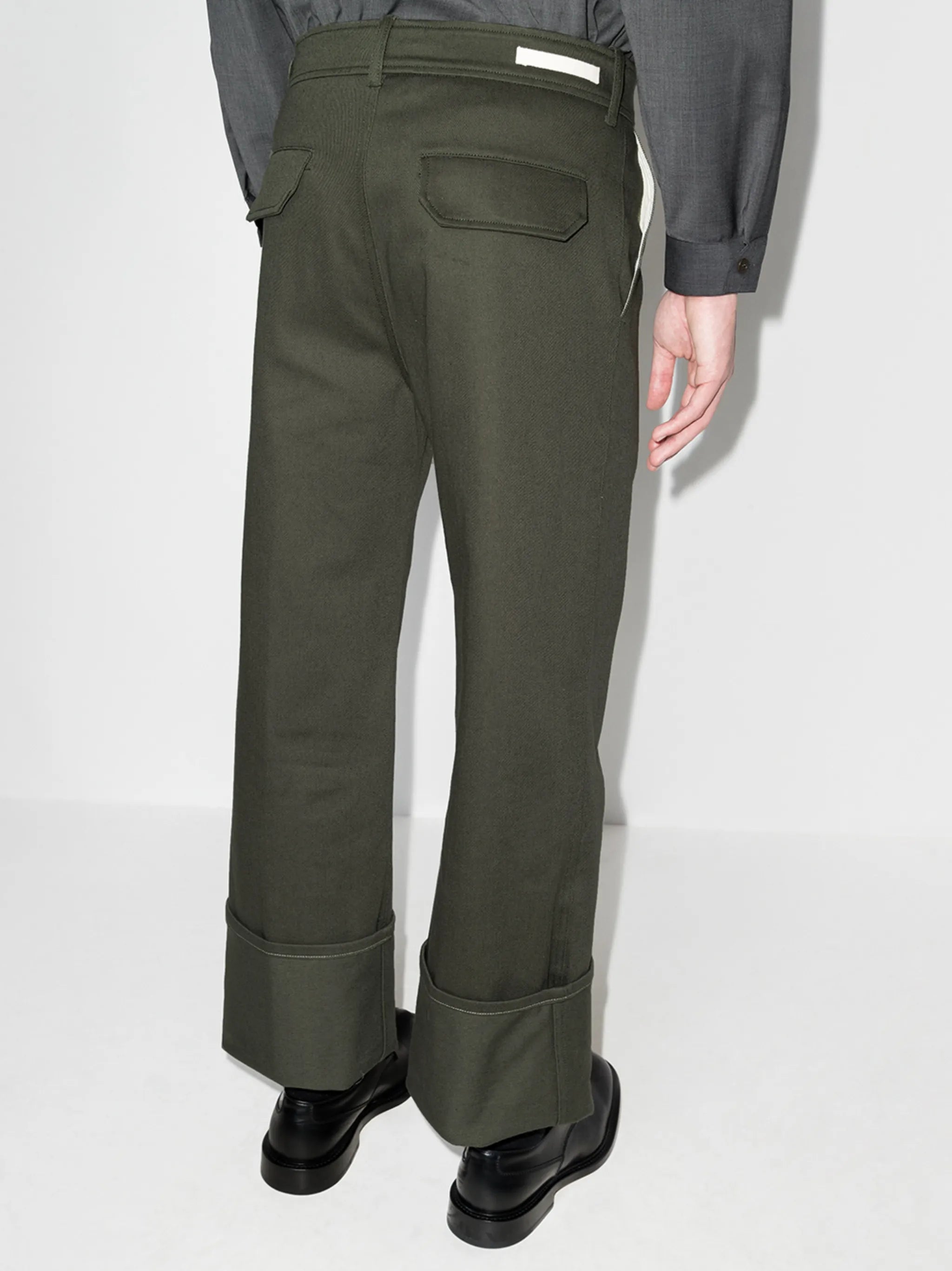 loose-fit turned-hem trousers