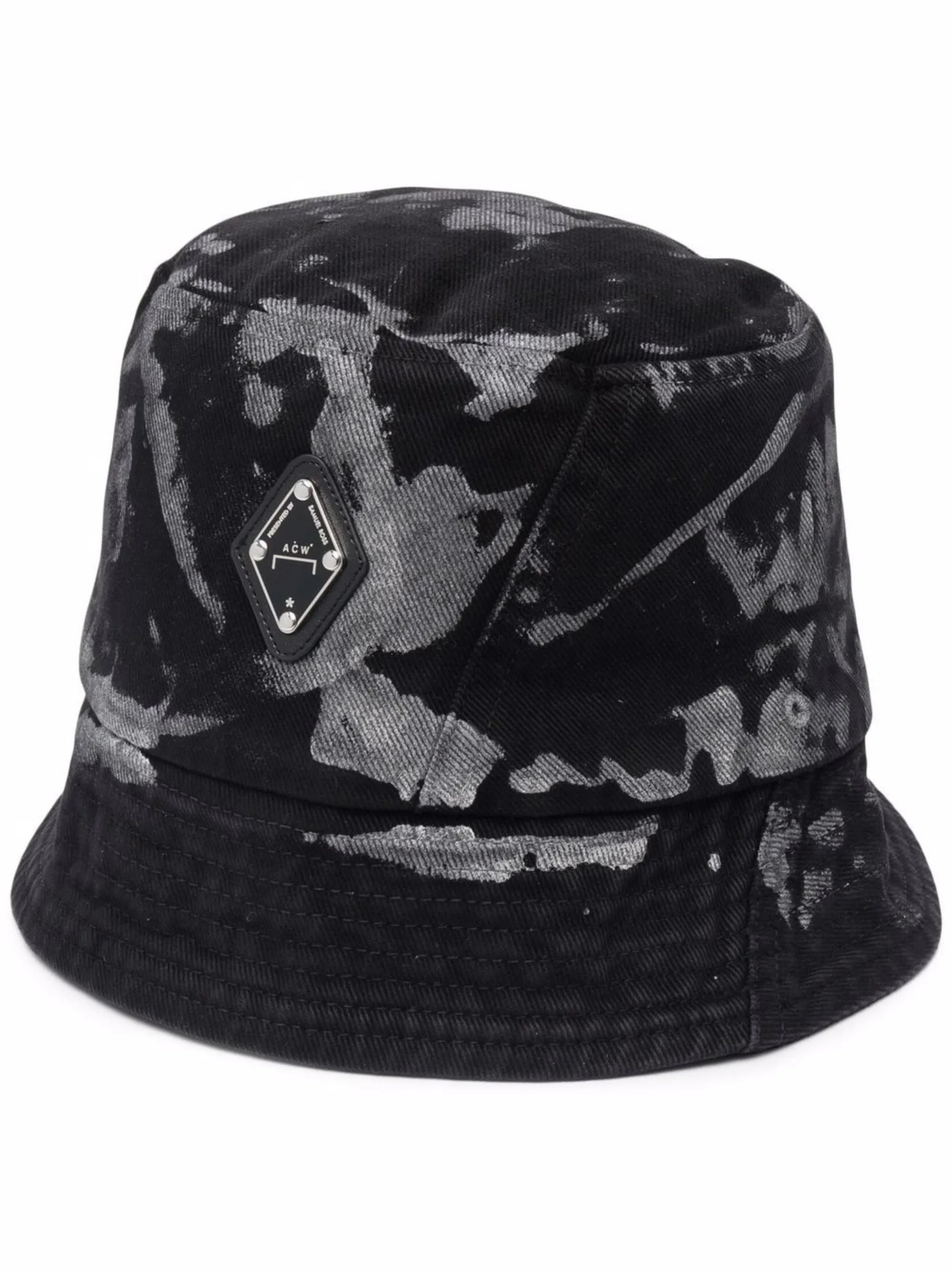 Diamond abstract-print bucket hat