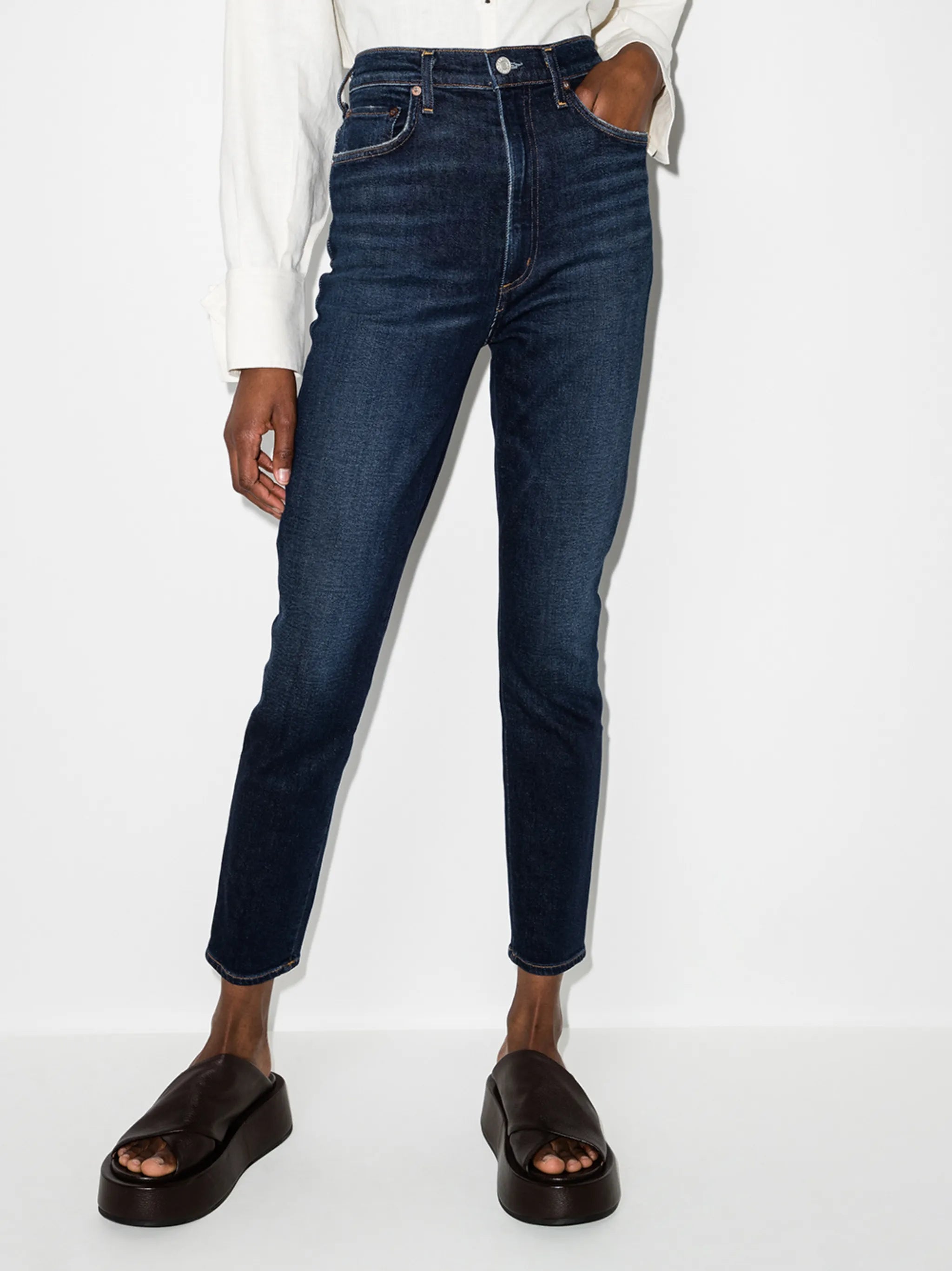 high-rise skinny jeans