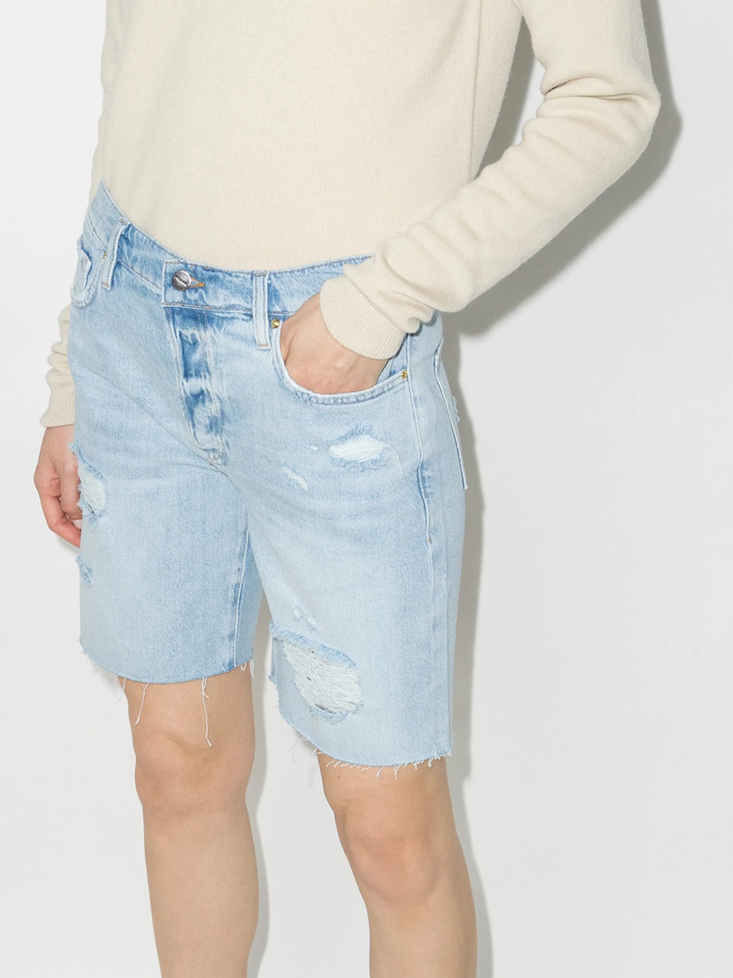 Le Slouch distressed Bermuda shorts