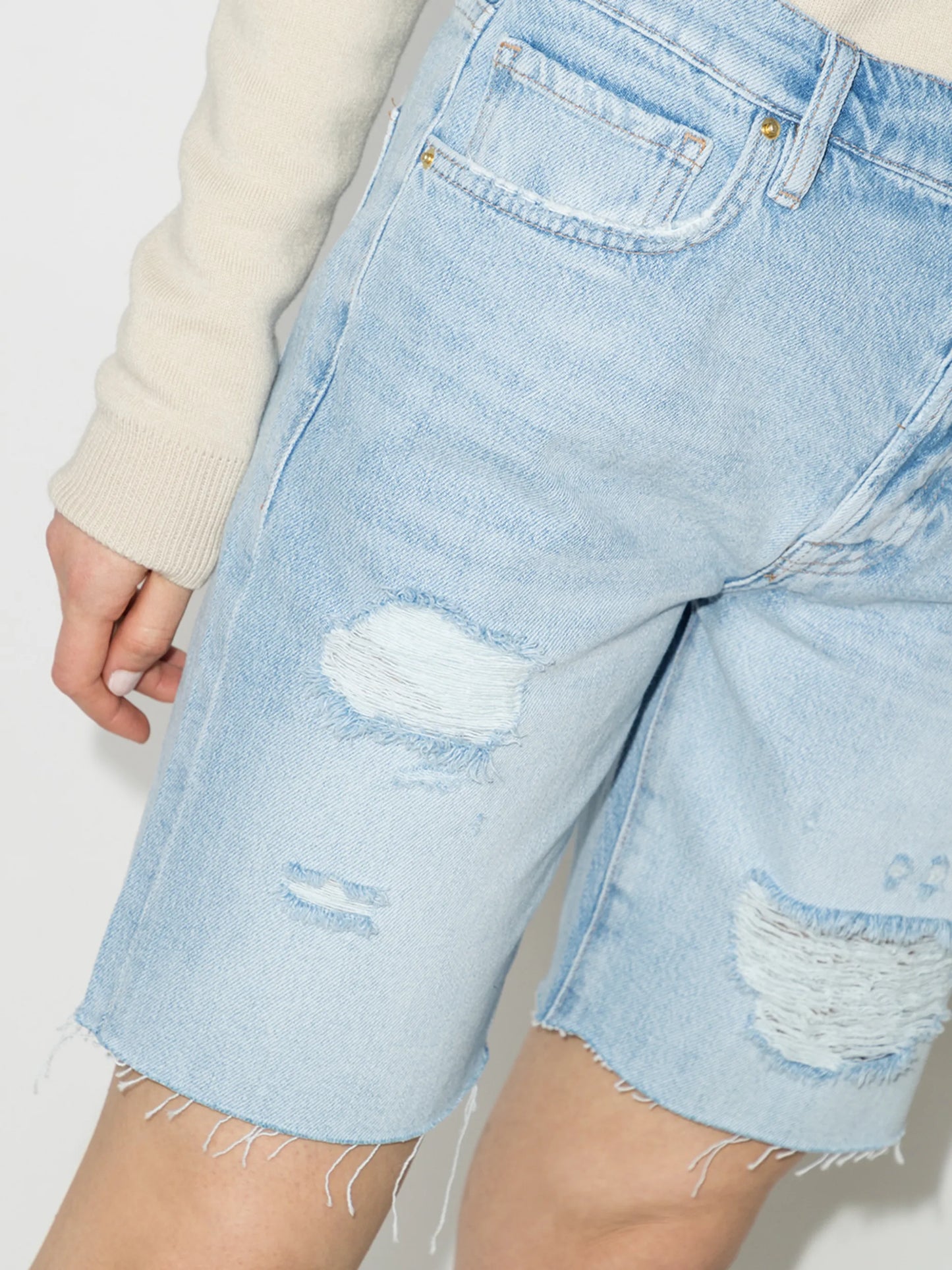 Le Slouch distressed Bermuda shorts