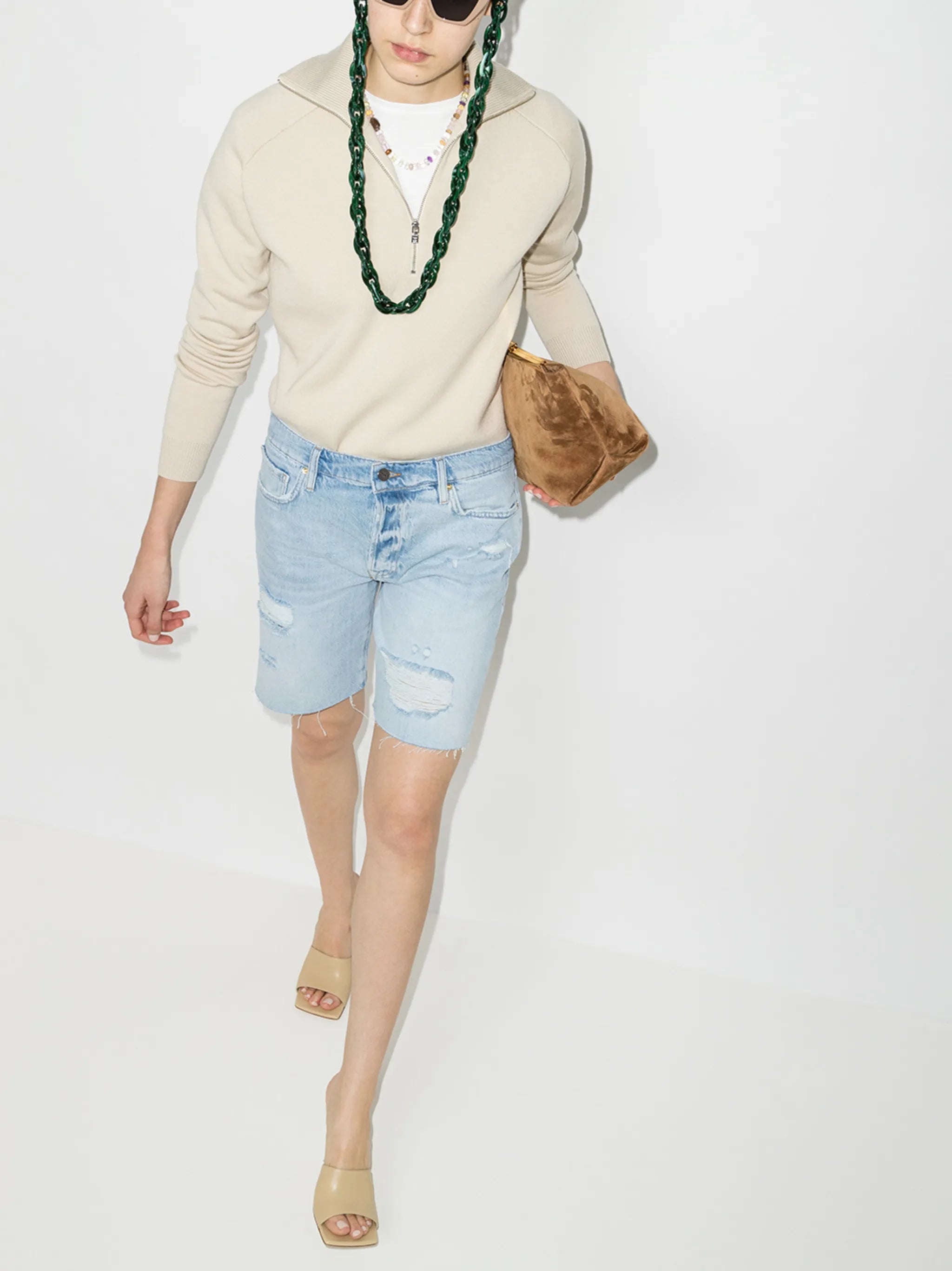 Le Slouch distressed Bermuda shorts