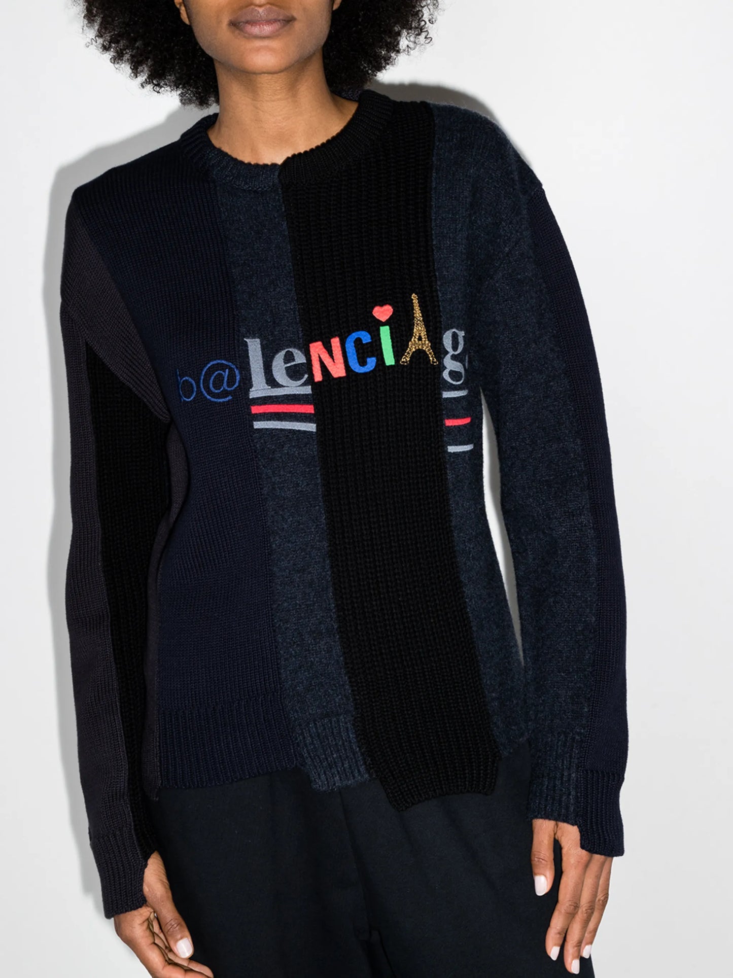 spliced knitted jumper