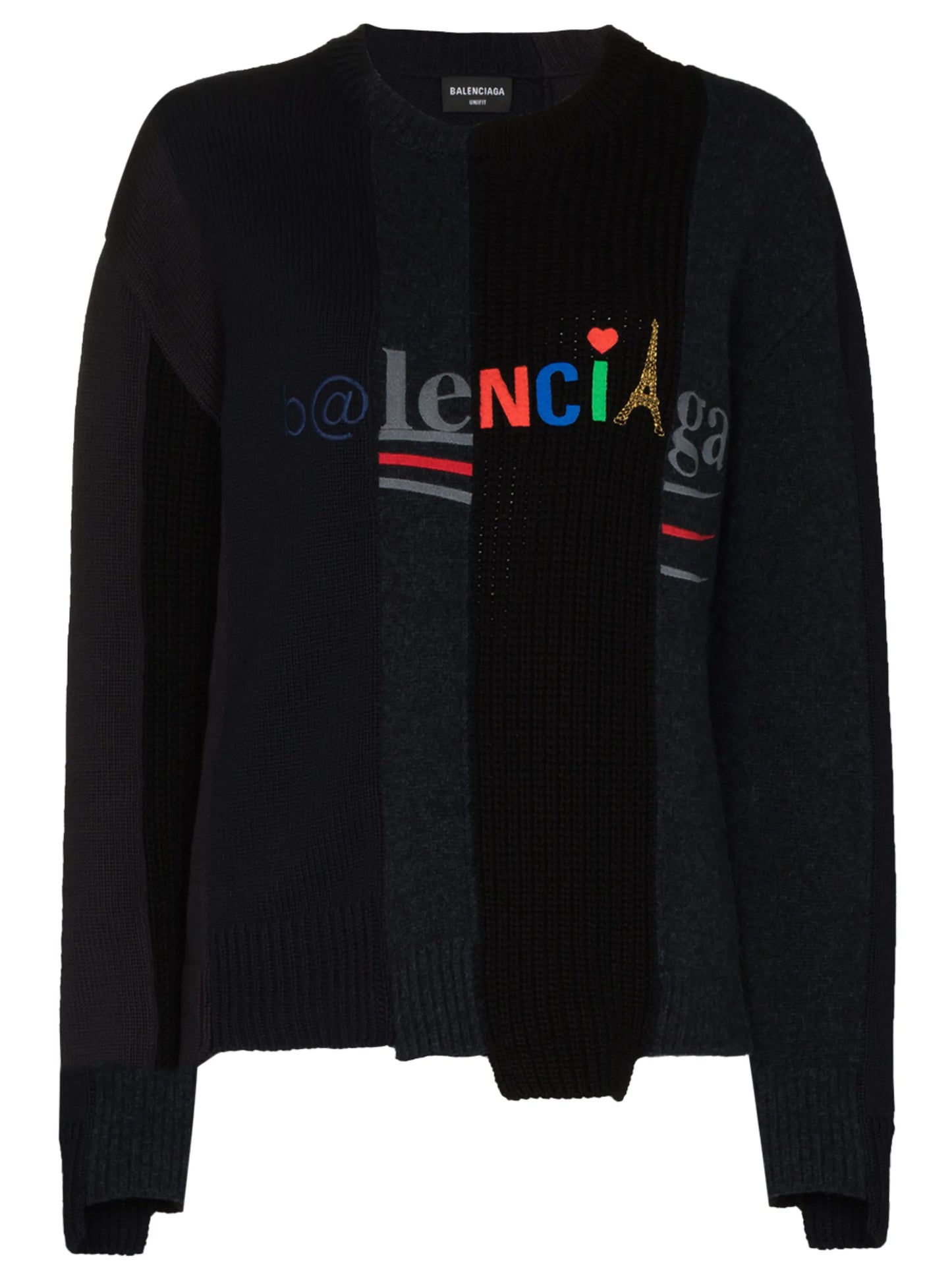 spliced knitted jumper