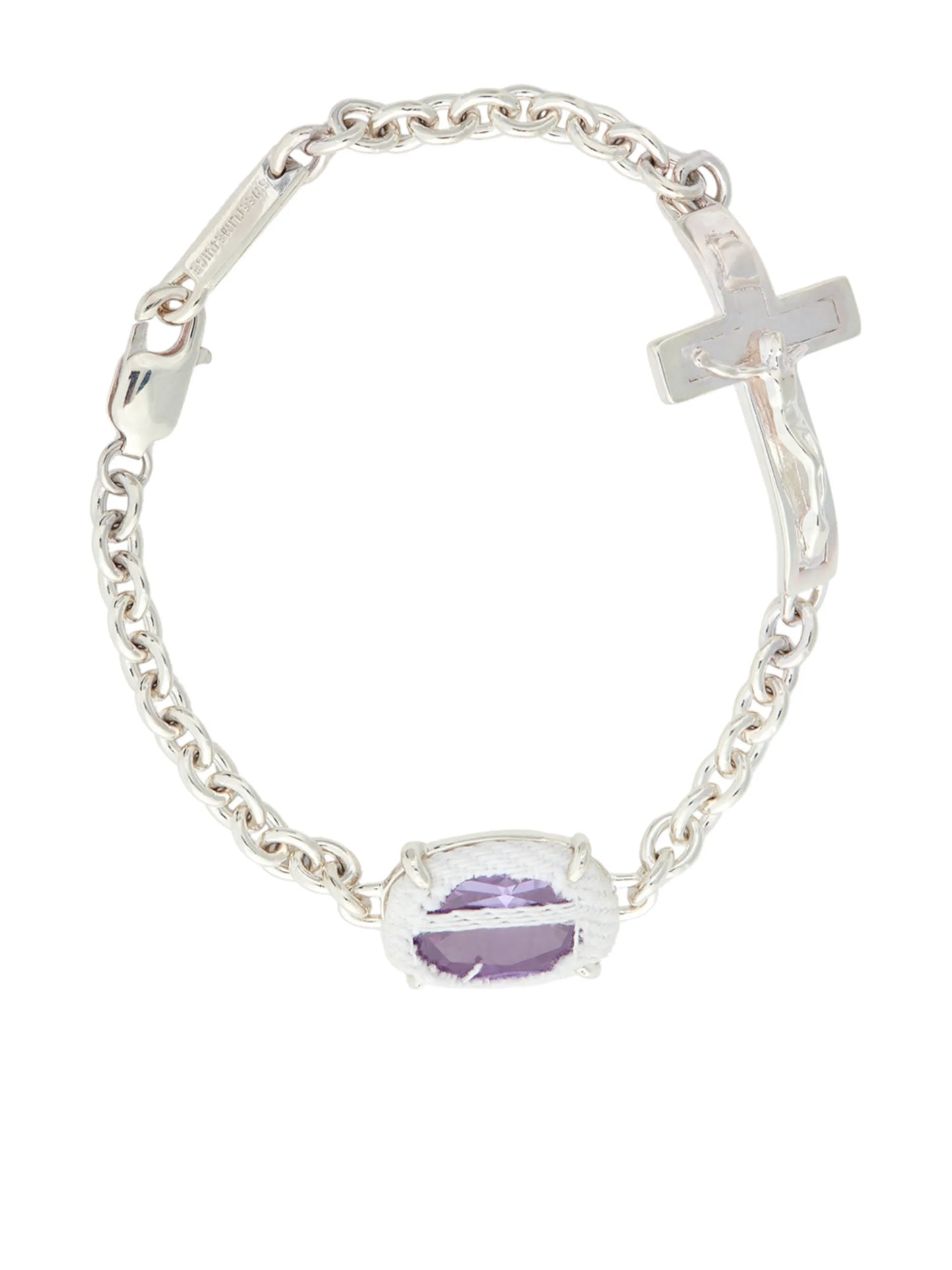 Oval Crucifix chain bracelet
