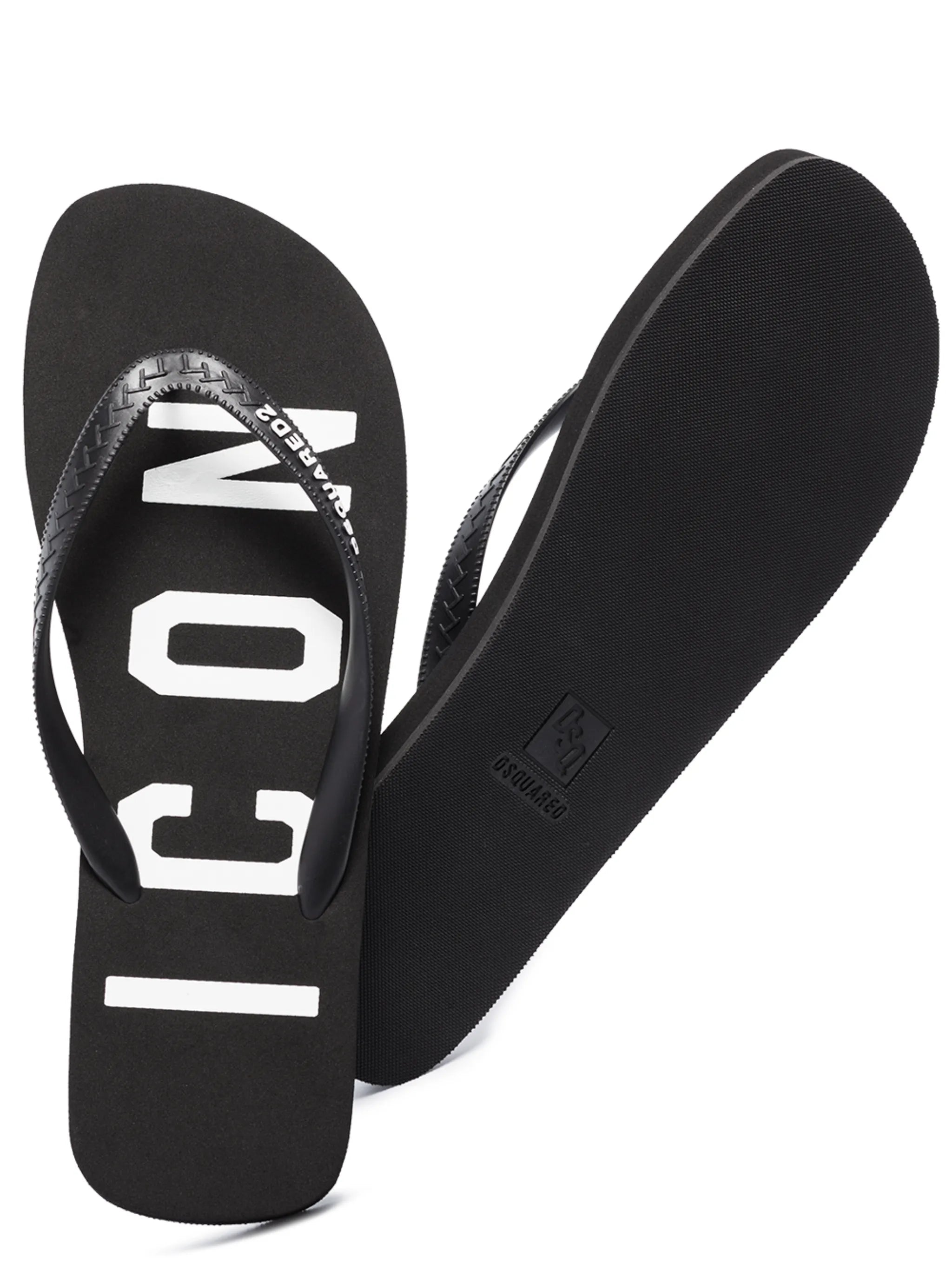 Icon print flip flops