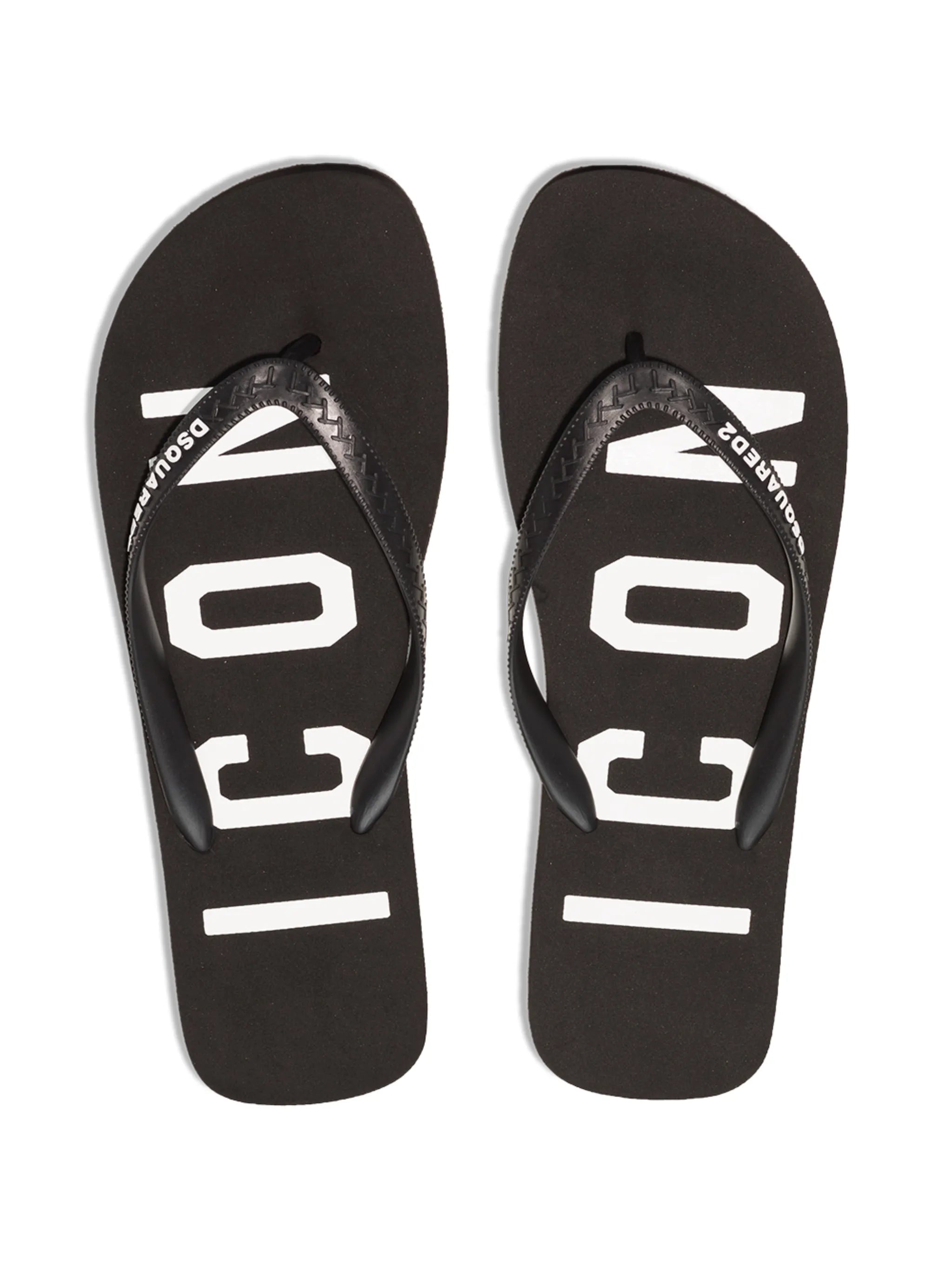 Icon print flip flops