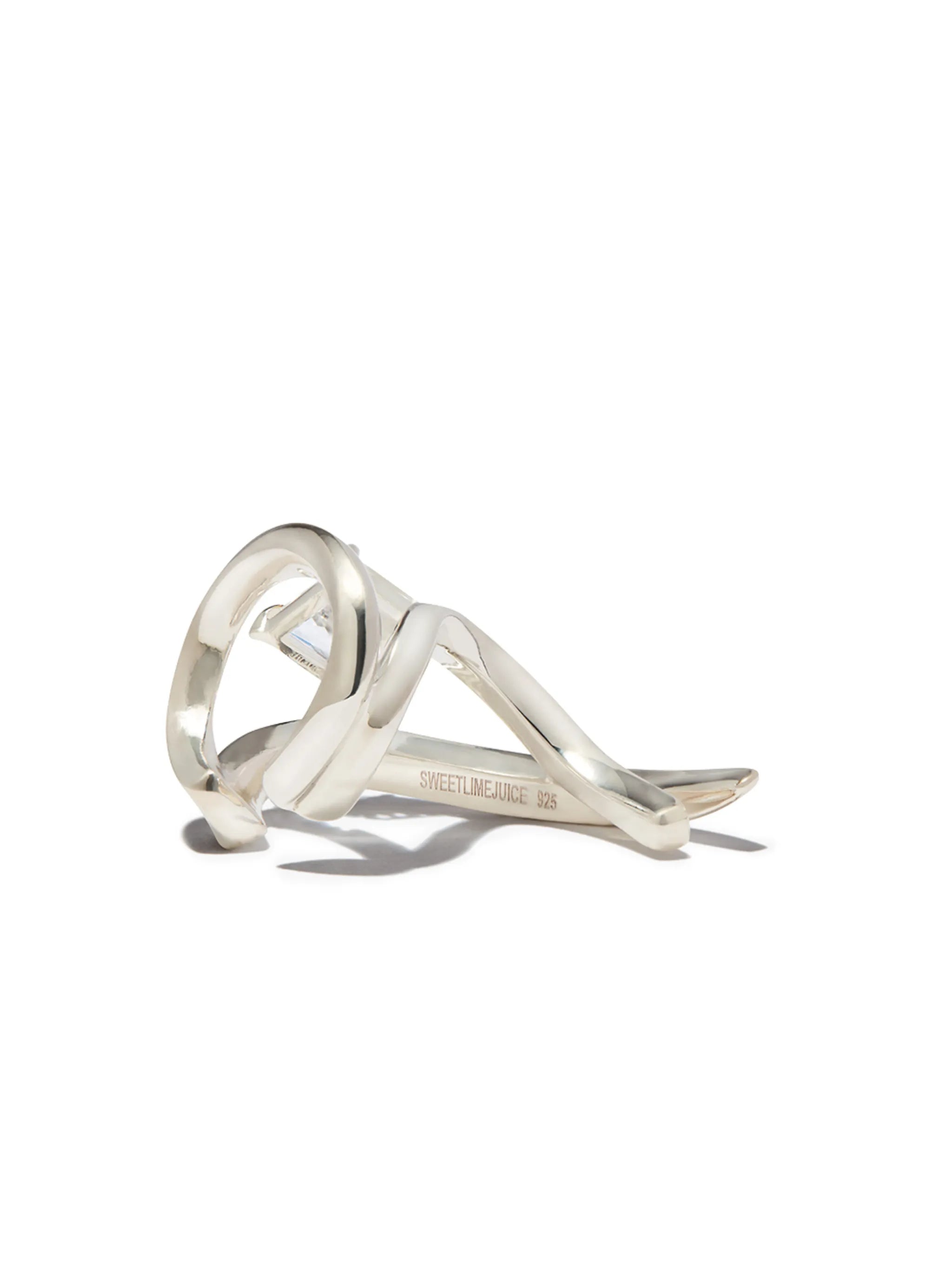 sterling silver ear crystal cuff