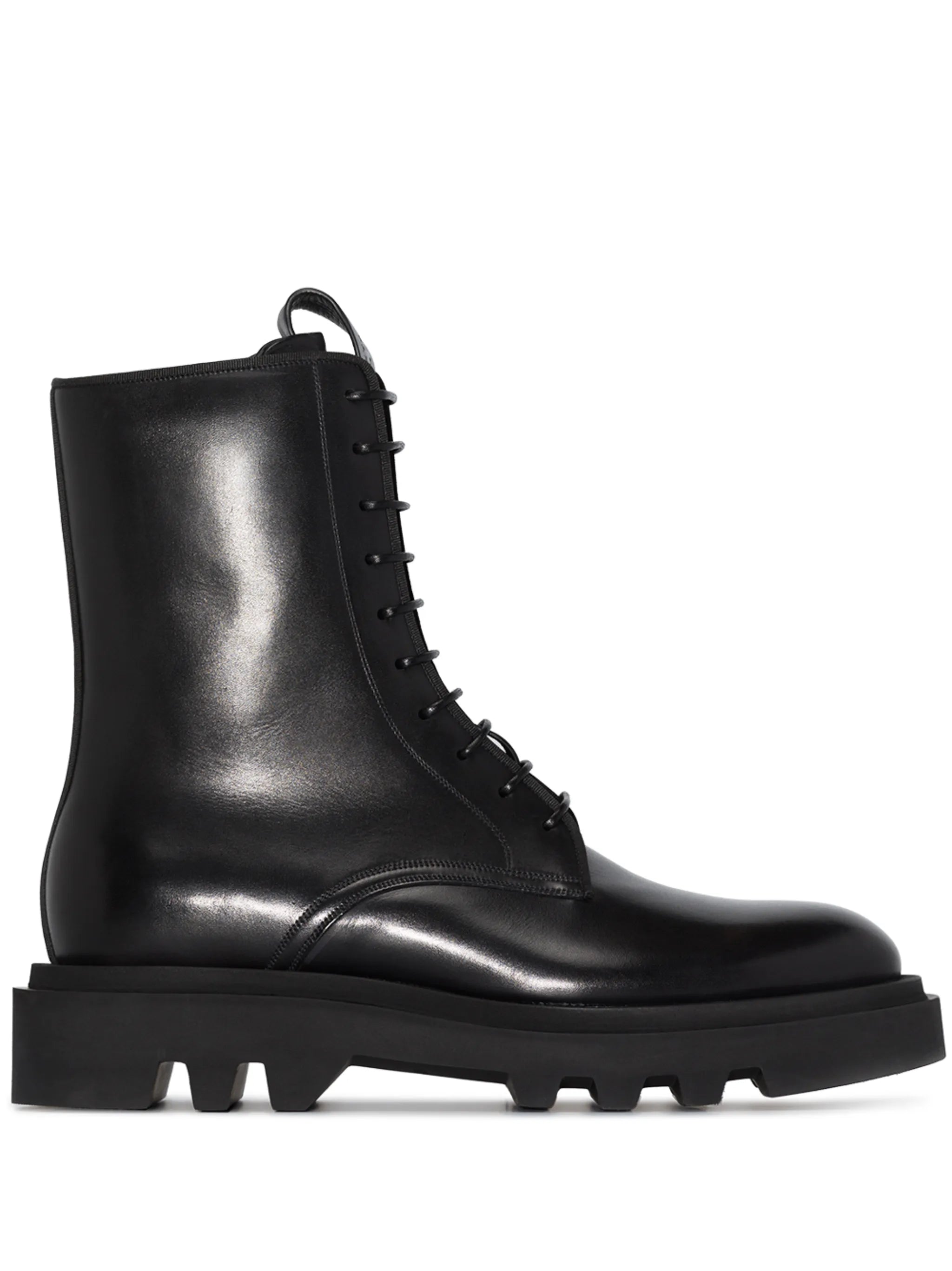 lace-up leather combat boots