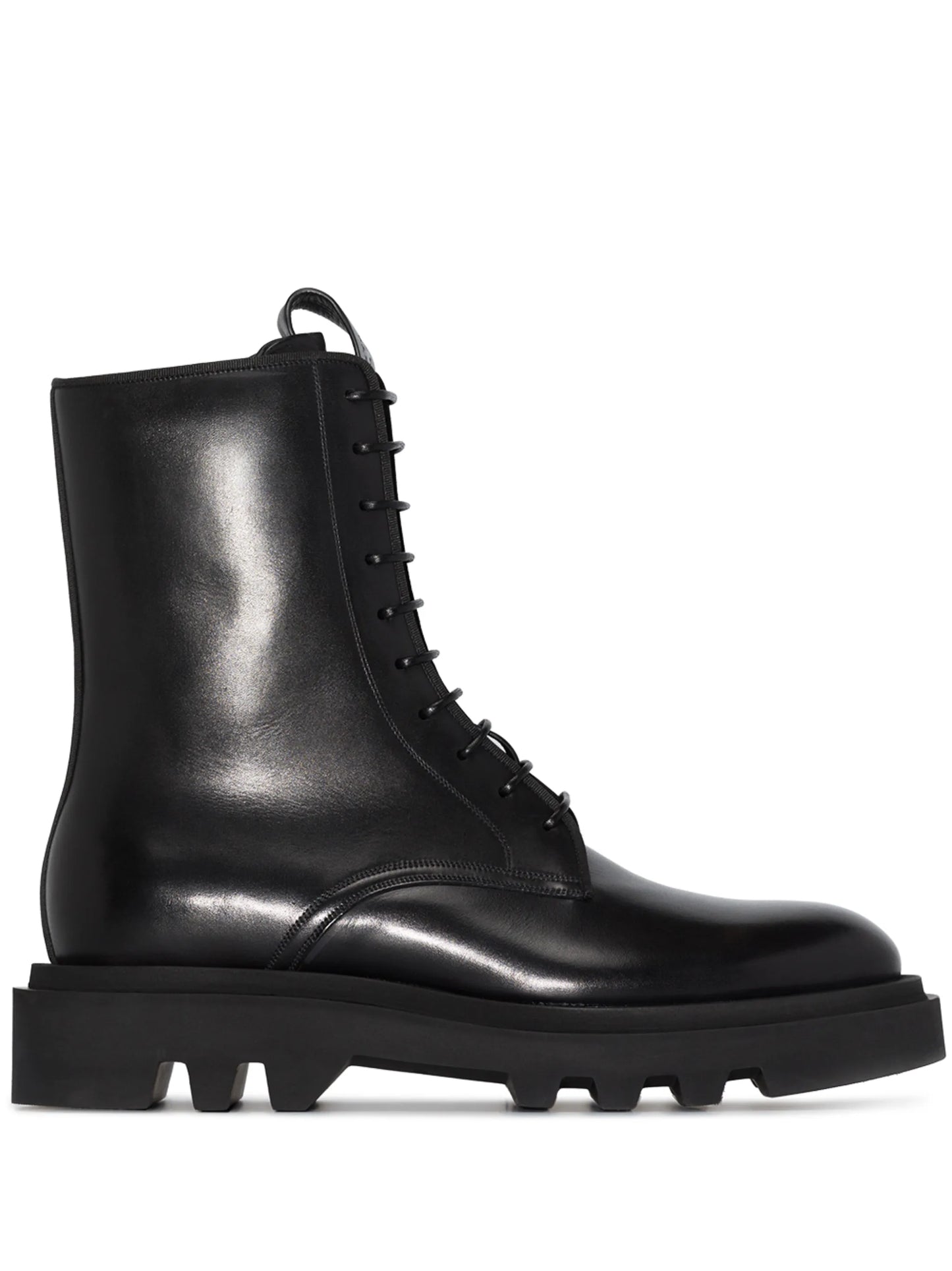 lace-up leather combat boots