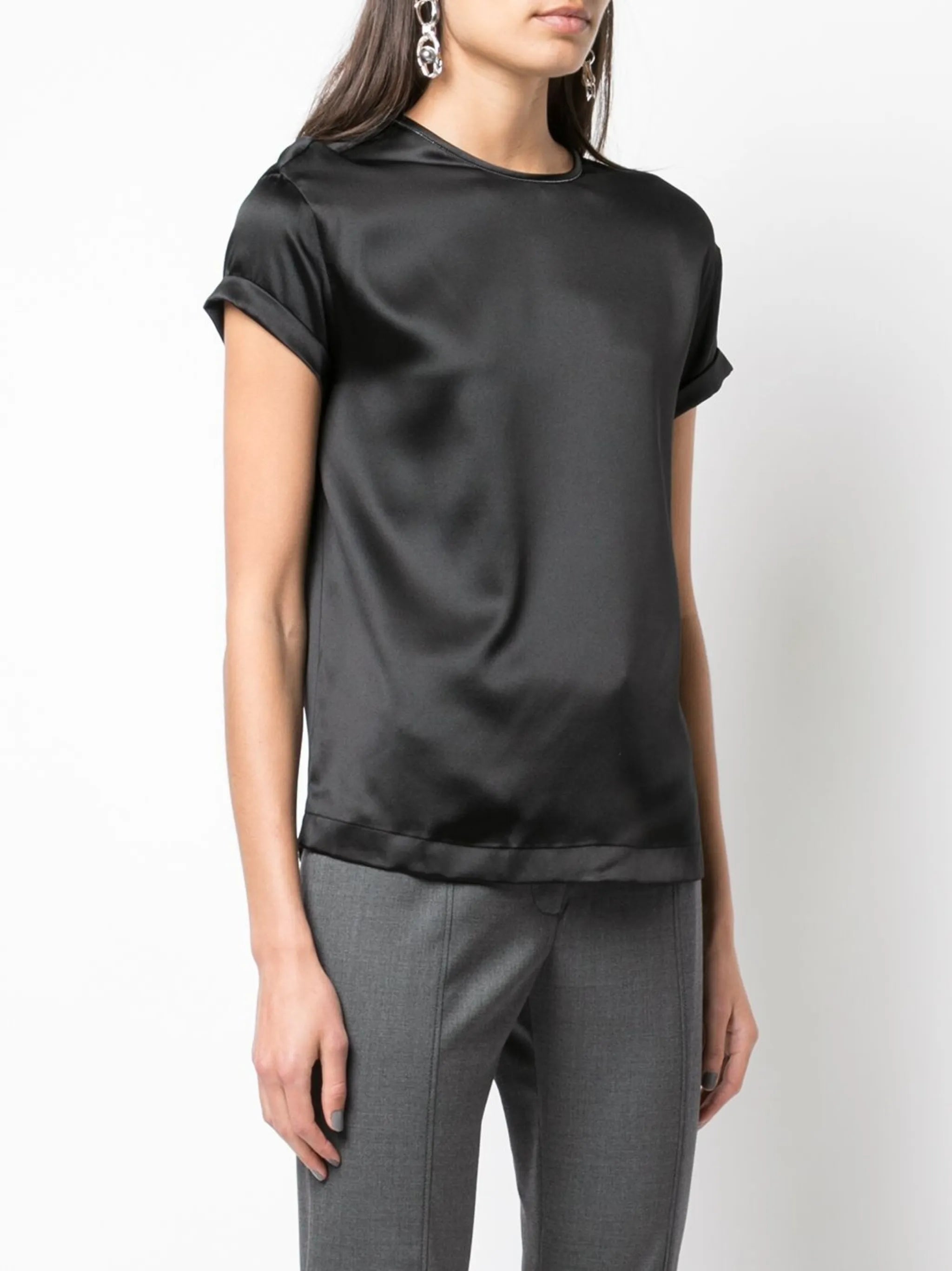 silk crew-neck T-shirt