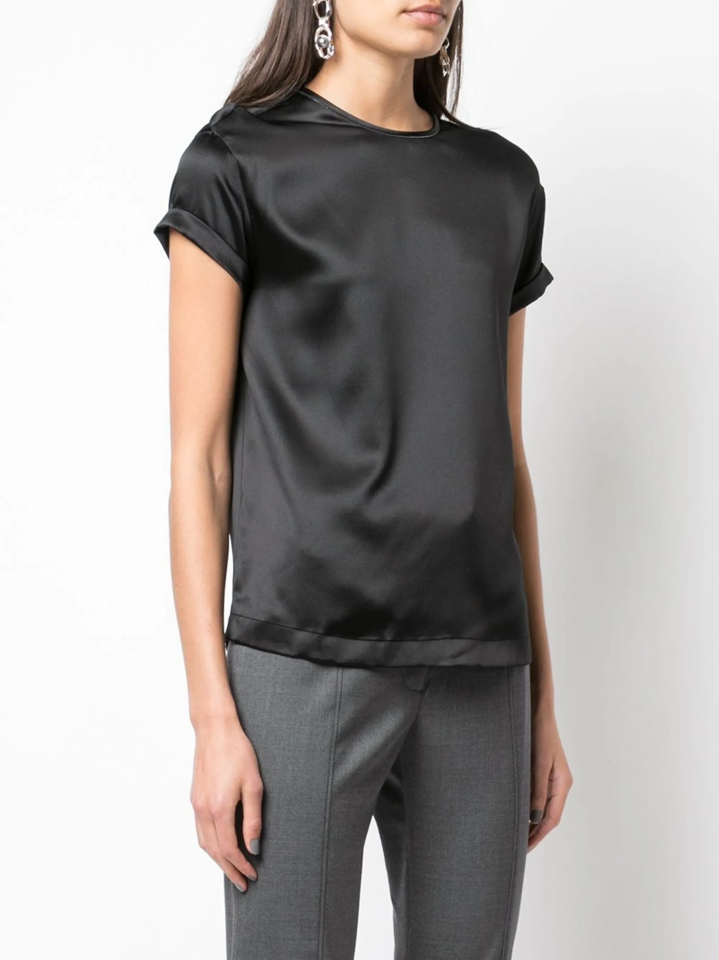 silk crew-neck T-shirt