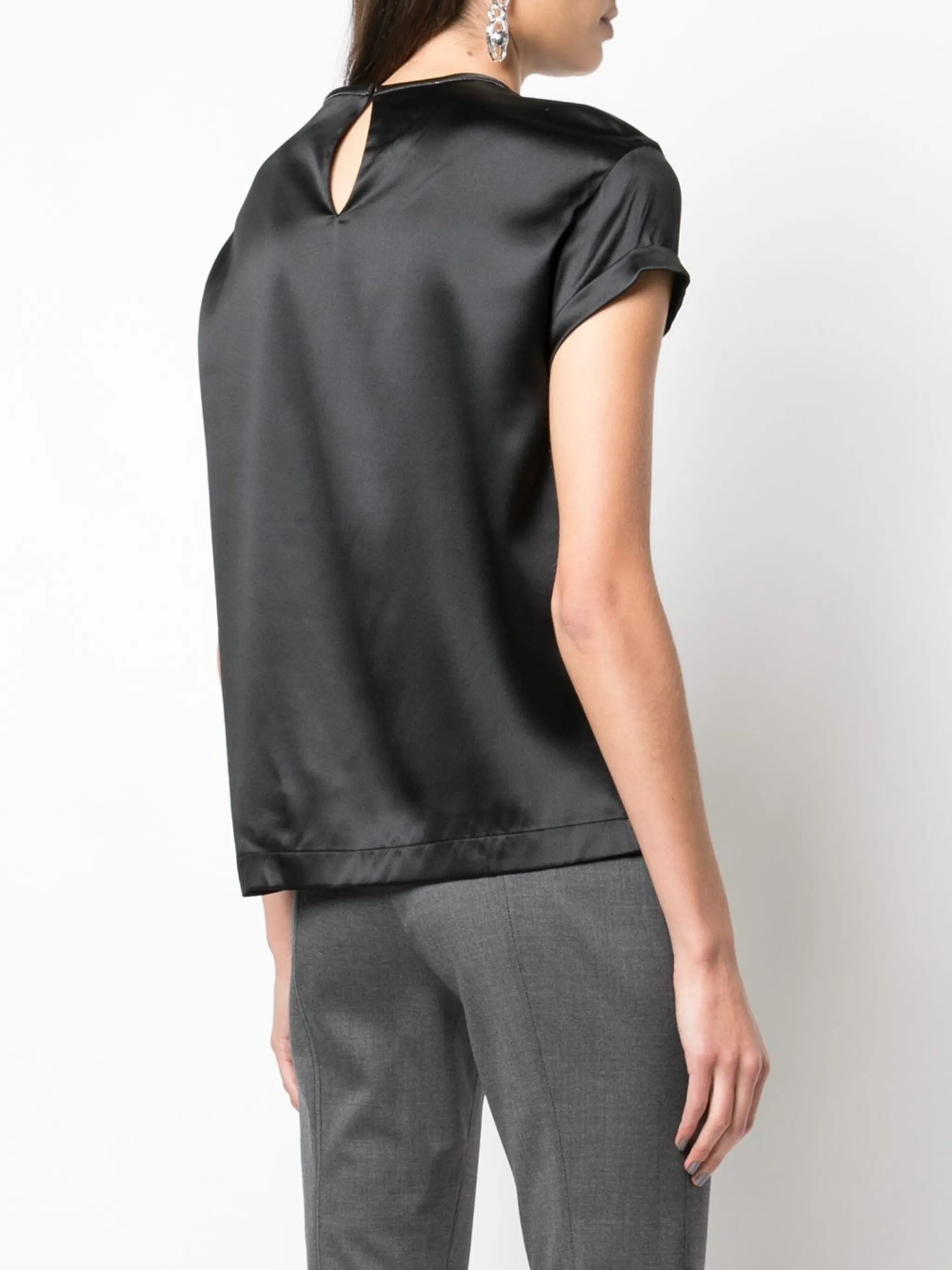 silk crew-neck T-shirt