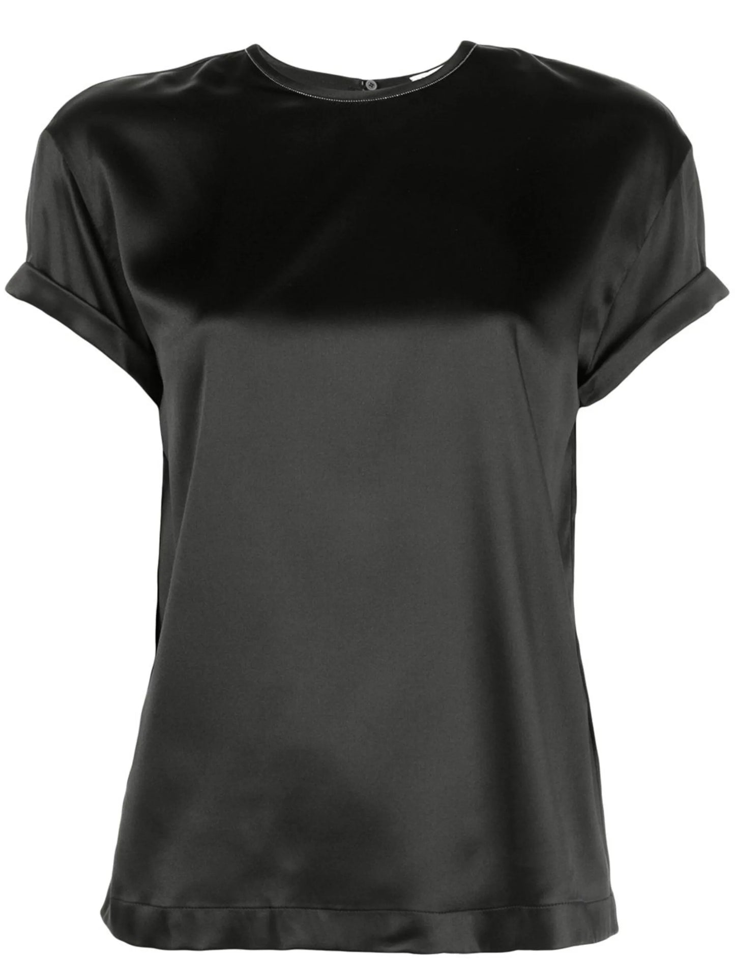 silk crew-neck T-shirt