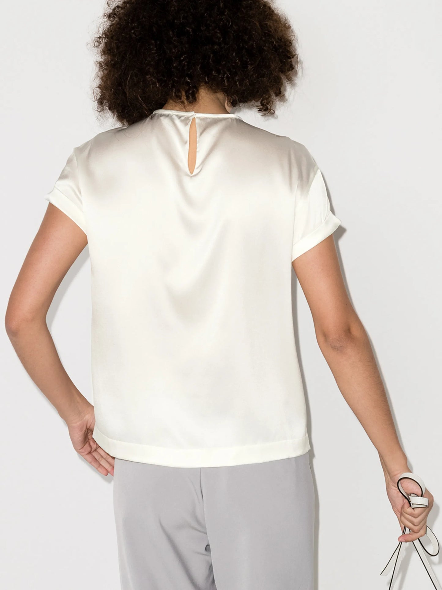 silk crew-neck T-shirt