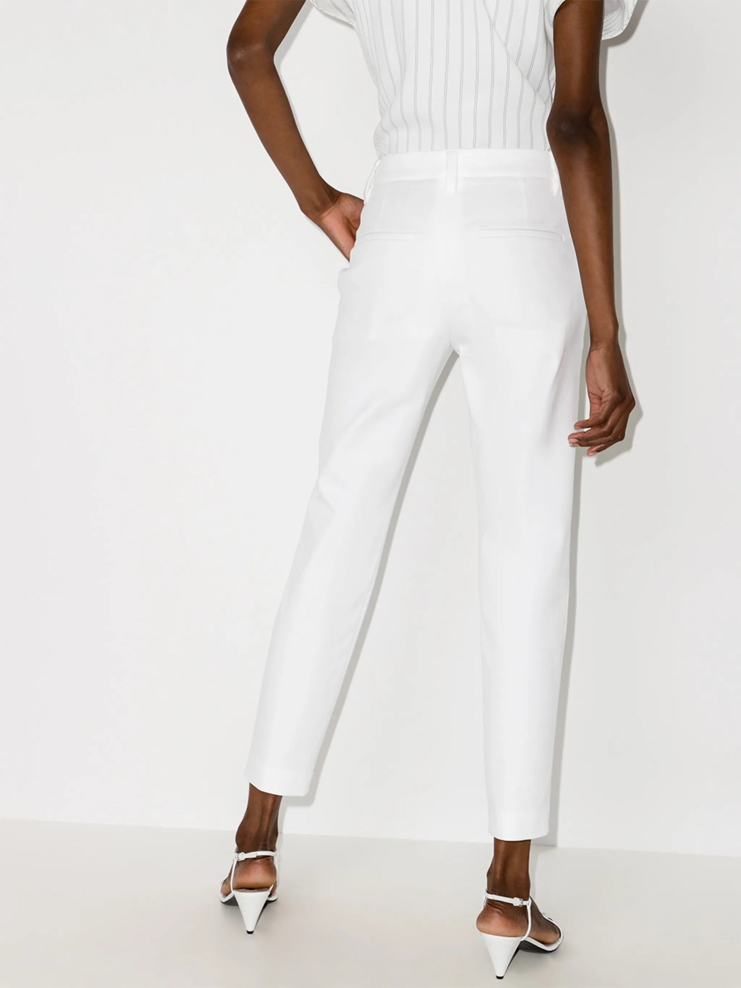 concealed fastening cropped trousers