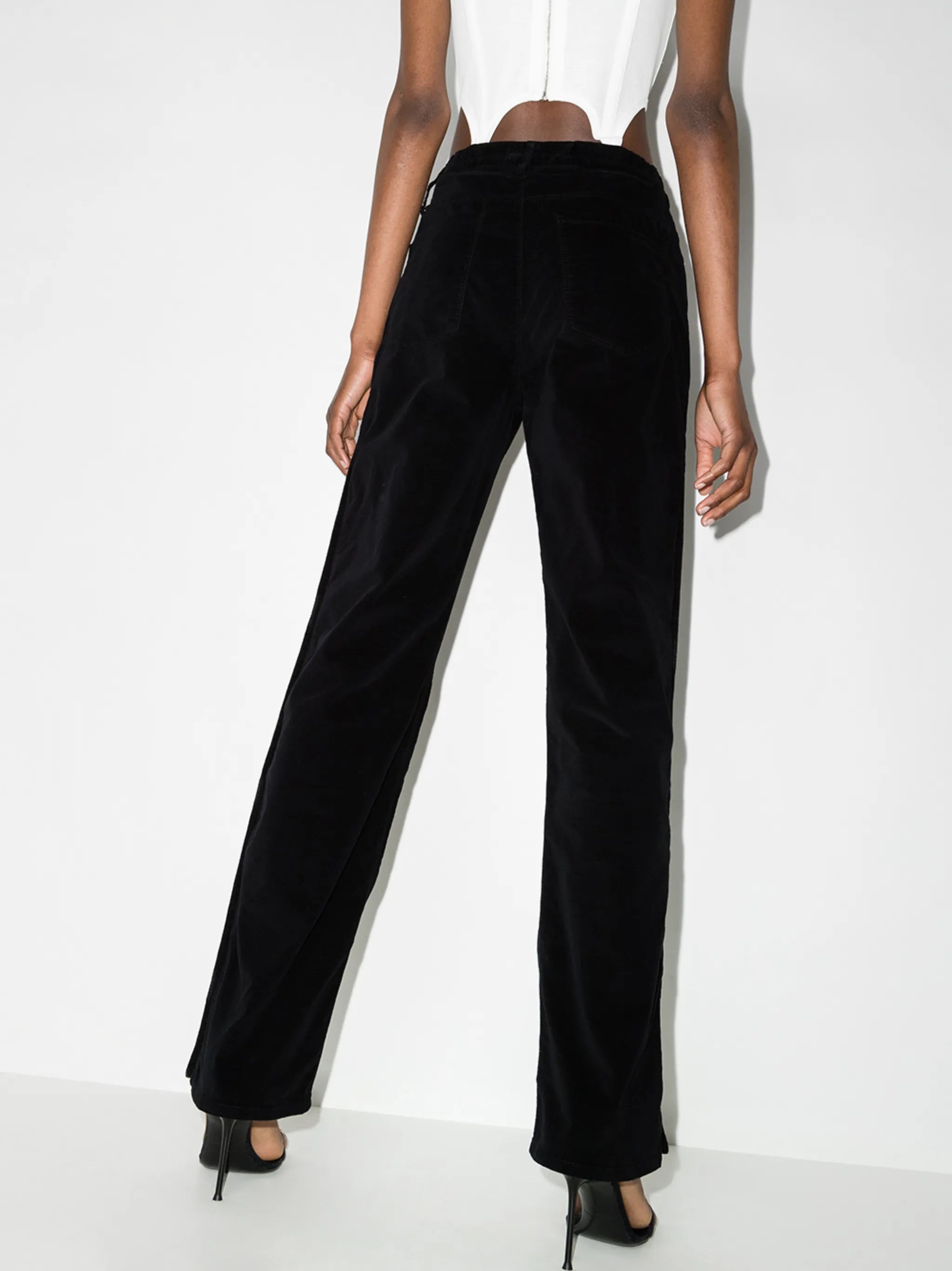 high-rise straight-leg jeans