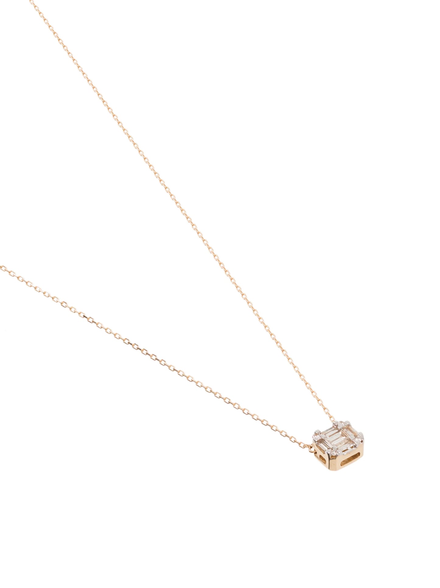14-karat yellow gold baguette-cut diamond necklace