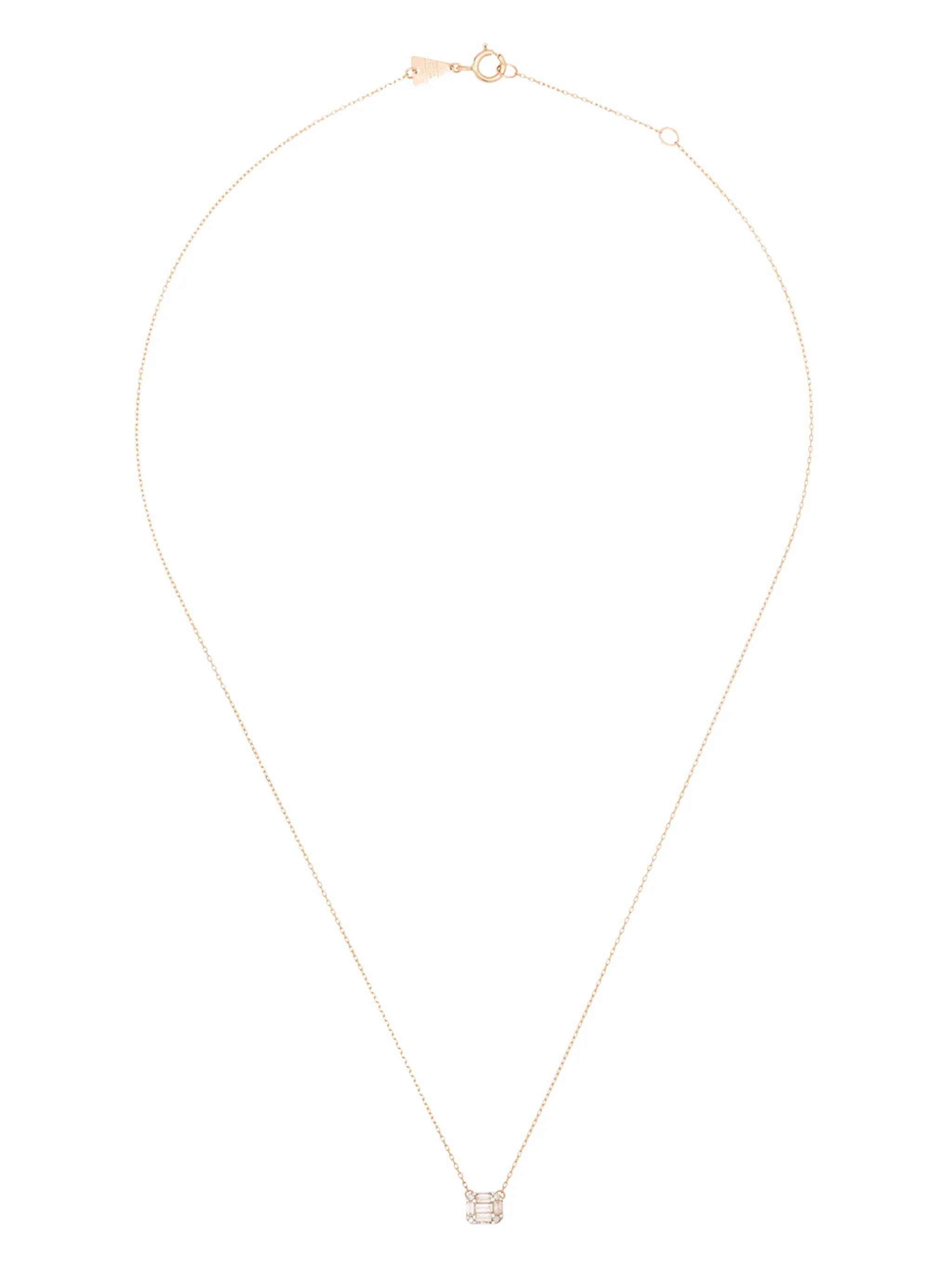 14-karat yellow gold baguette-cut diamond necklace