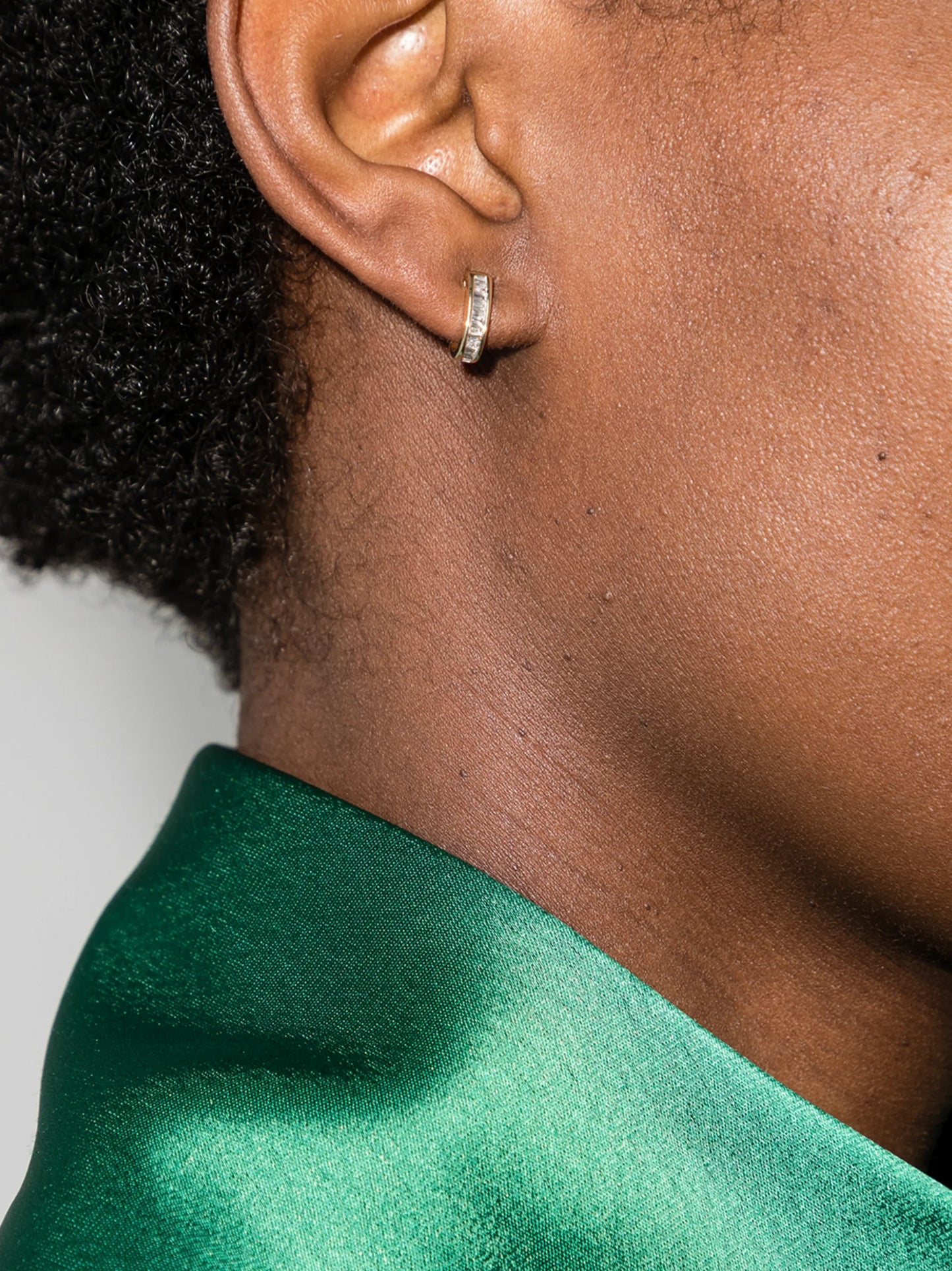 14kt yellow gold diamond huggies