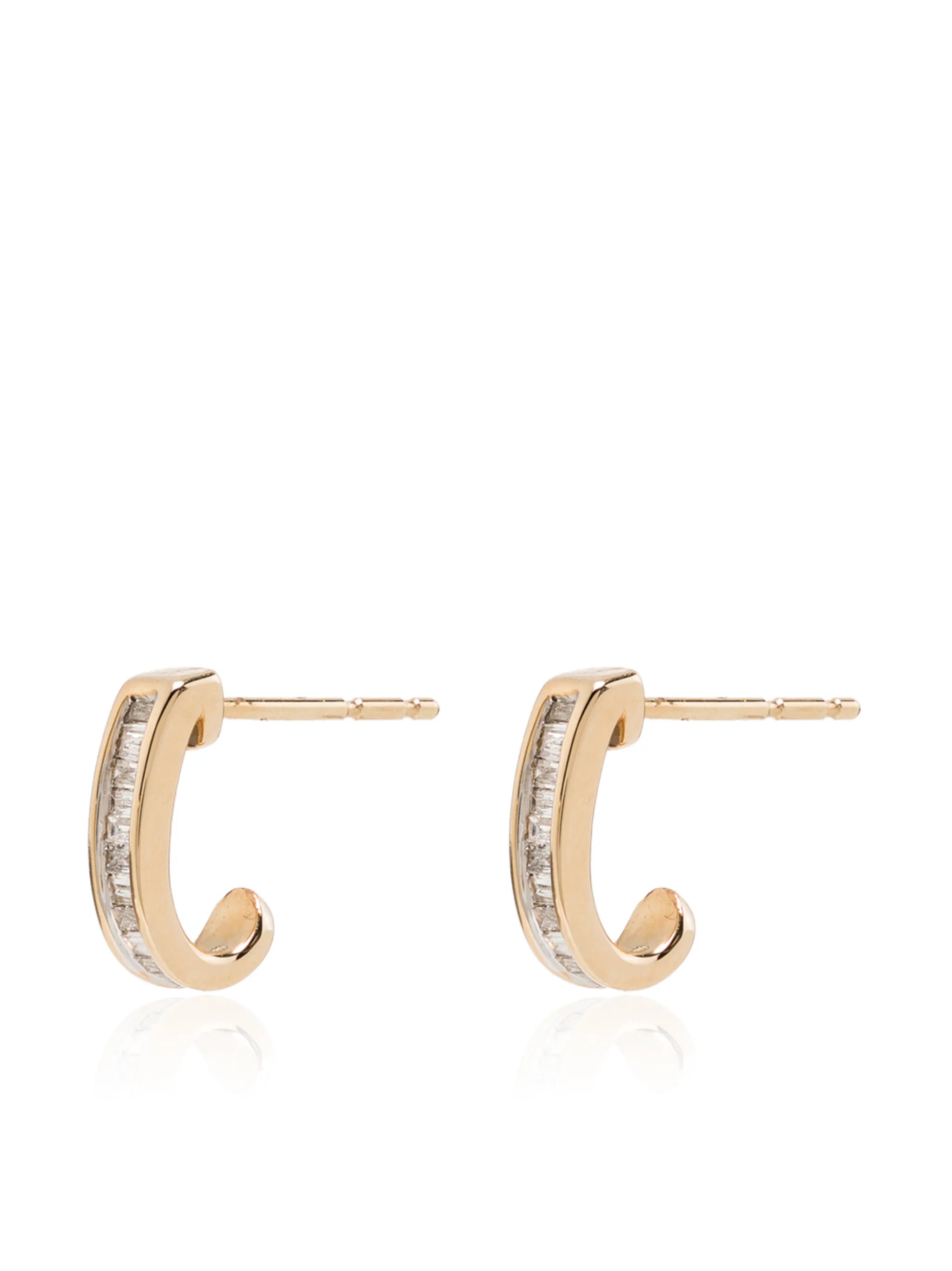 14kt yellow gold diamond huggies