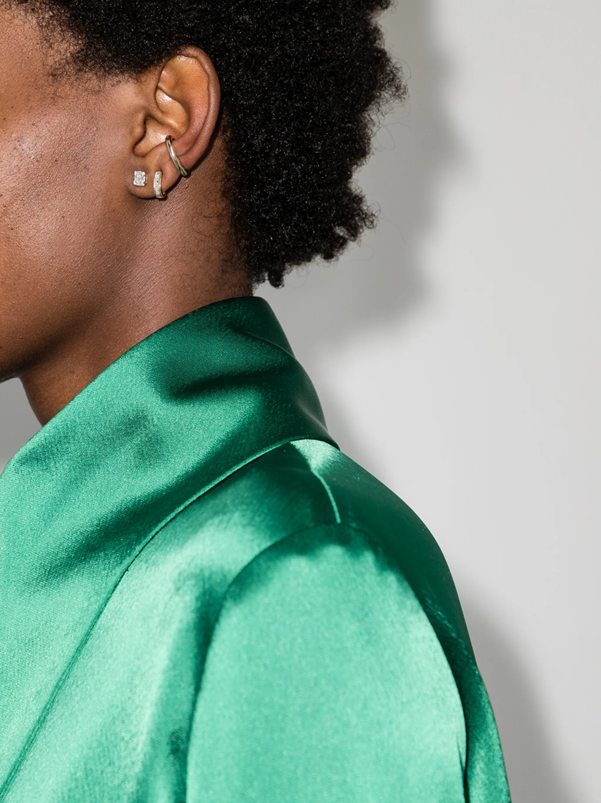 14kt yellow gold diamond huggies