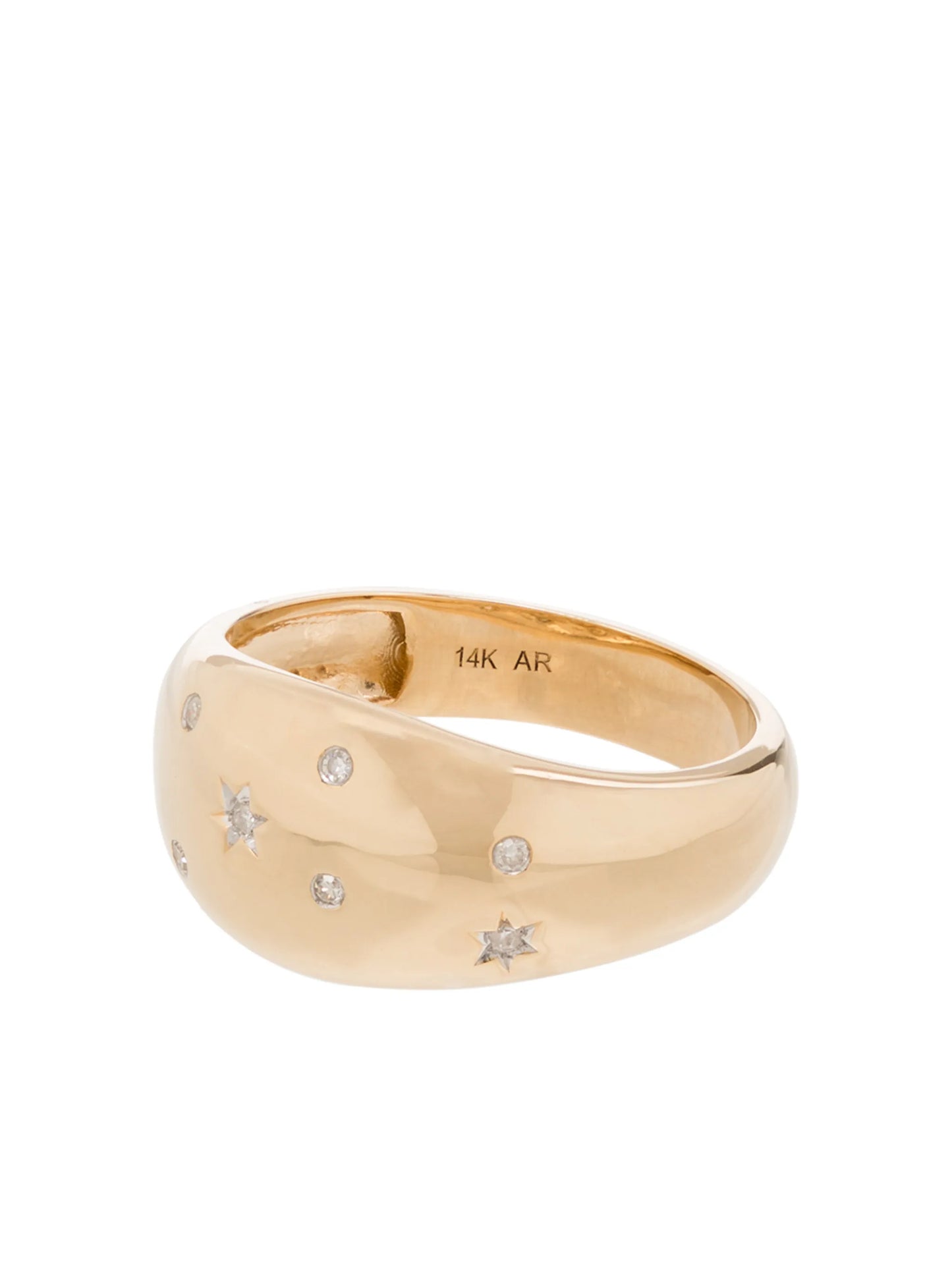 14kt yellow gold Celestial large dome diamond ring