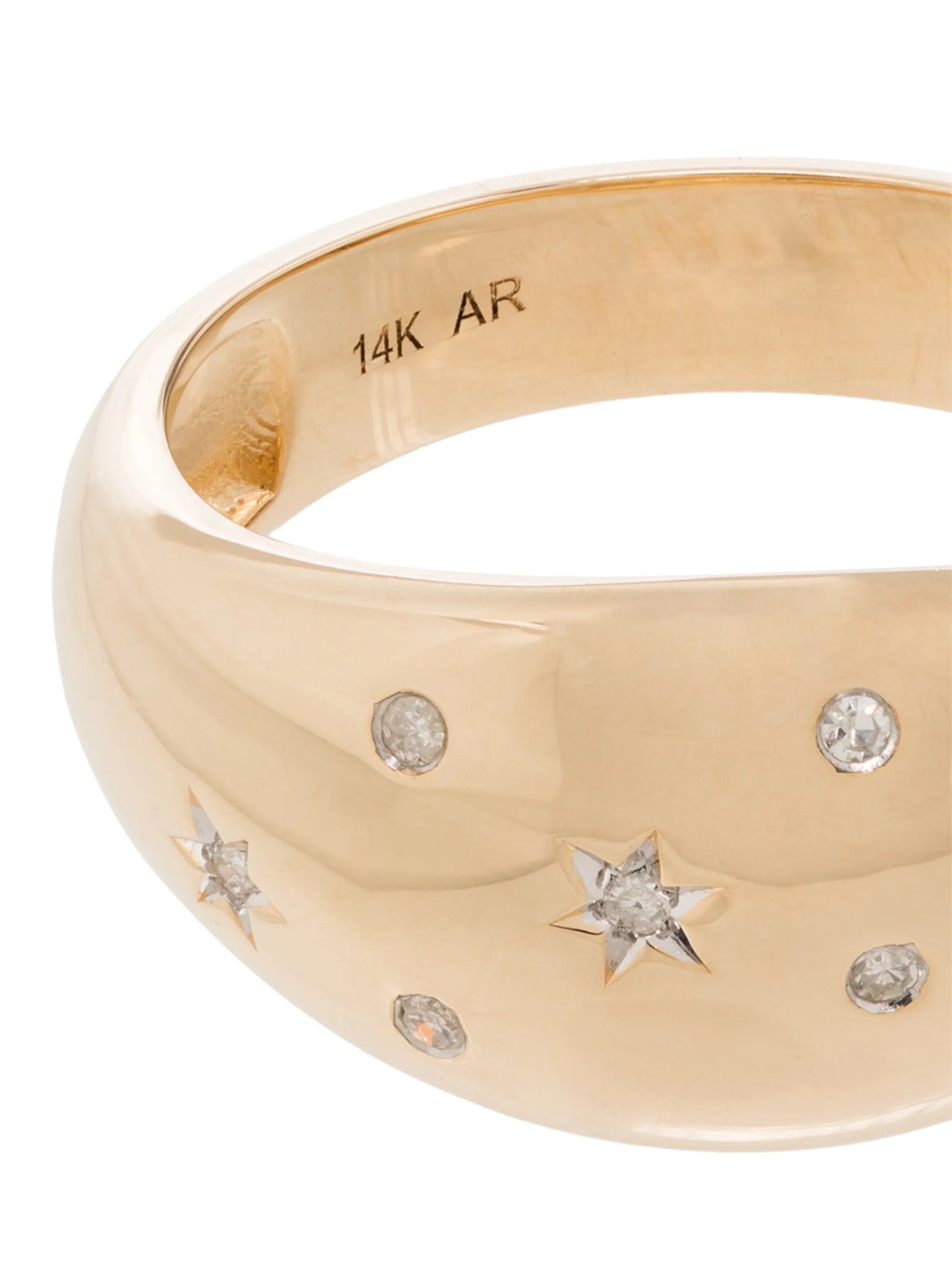 14kt yellow gold Celestial large dome diamond ring