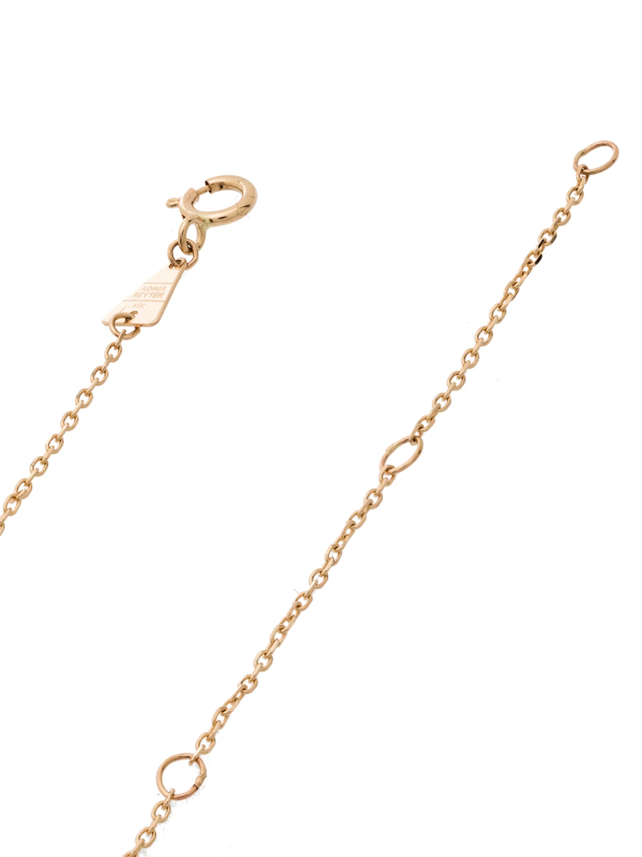 14CT YG STACK BAGUETTE HALF RIVIERA CHAIN NECKLACE