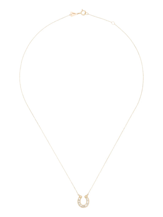 14K Yellow Gold diamond horseshoe necklace