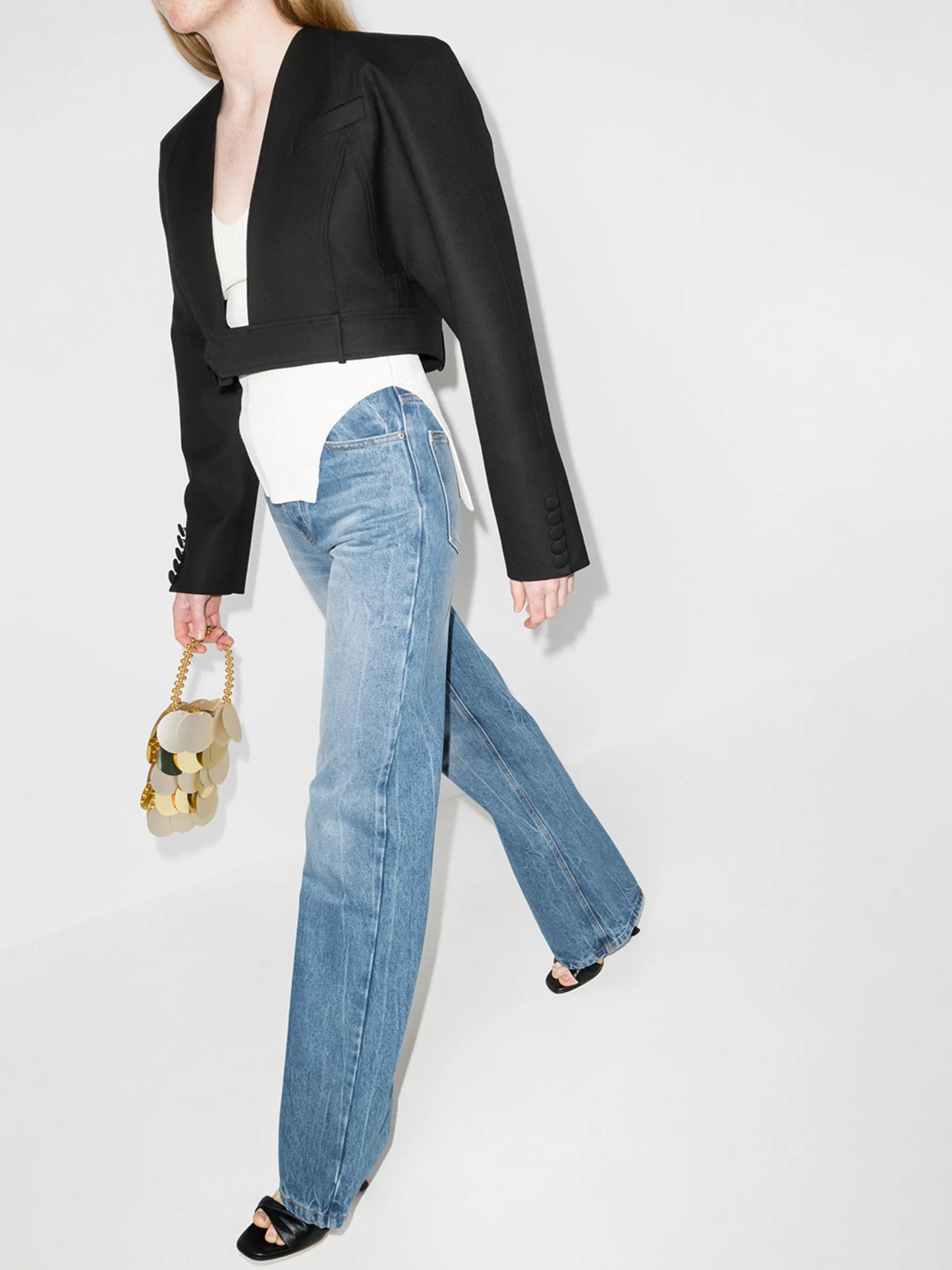 high-rise wide-leg jeans