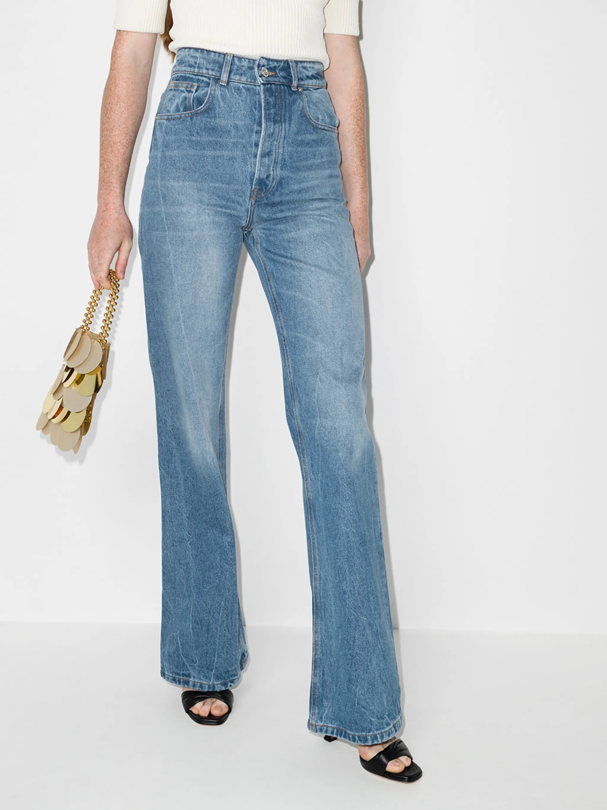 high-rise wide-leg jeans