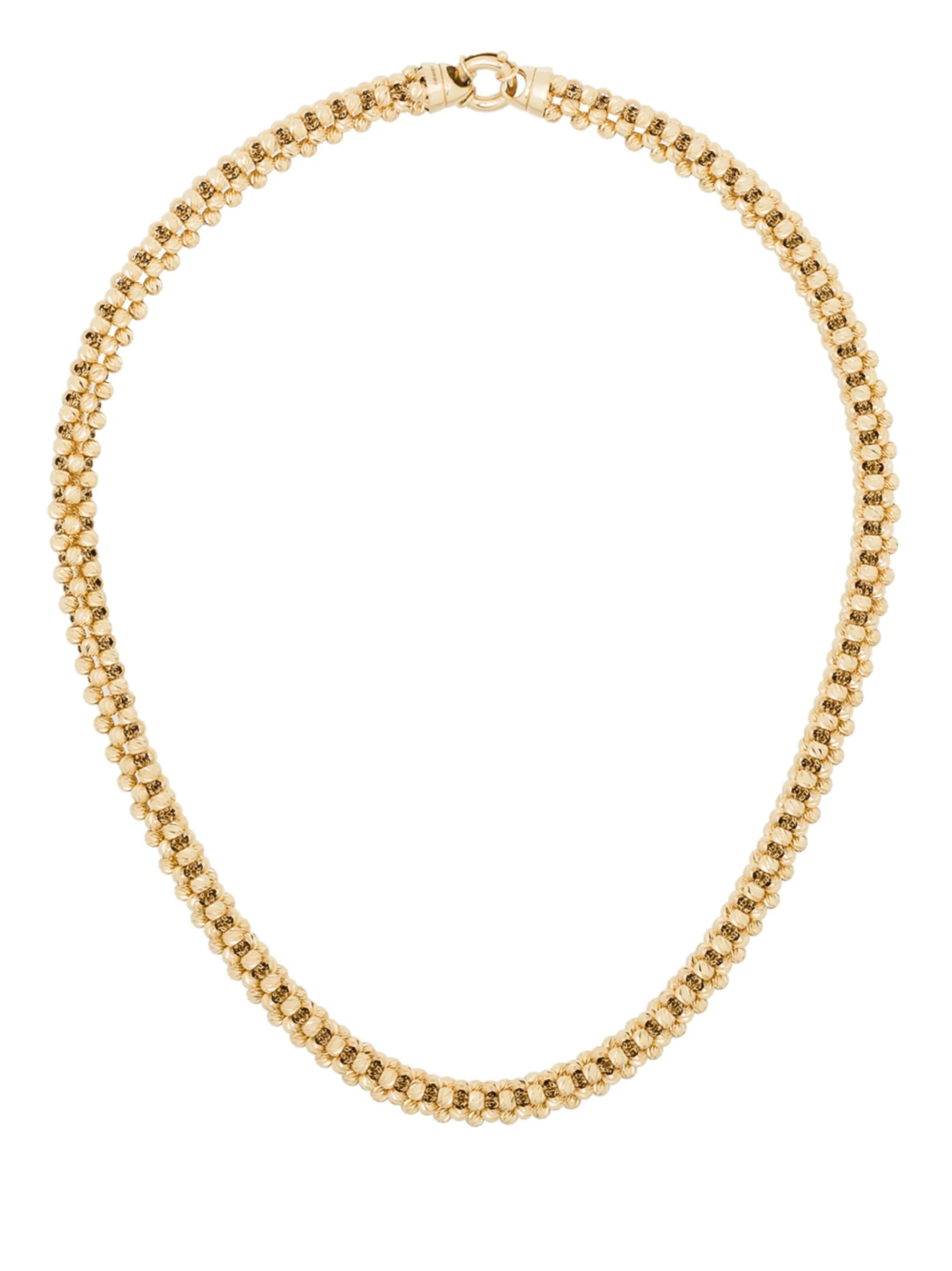 14kt yellow gold diamond-cut chunky-chain necklace