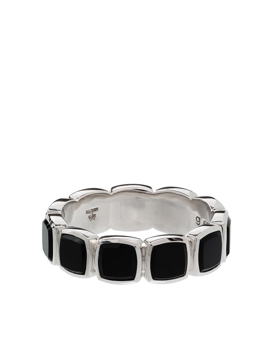 onyx embellished band ring