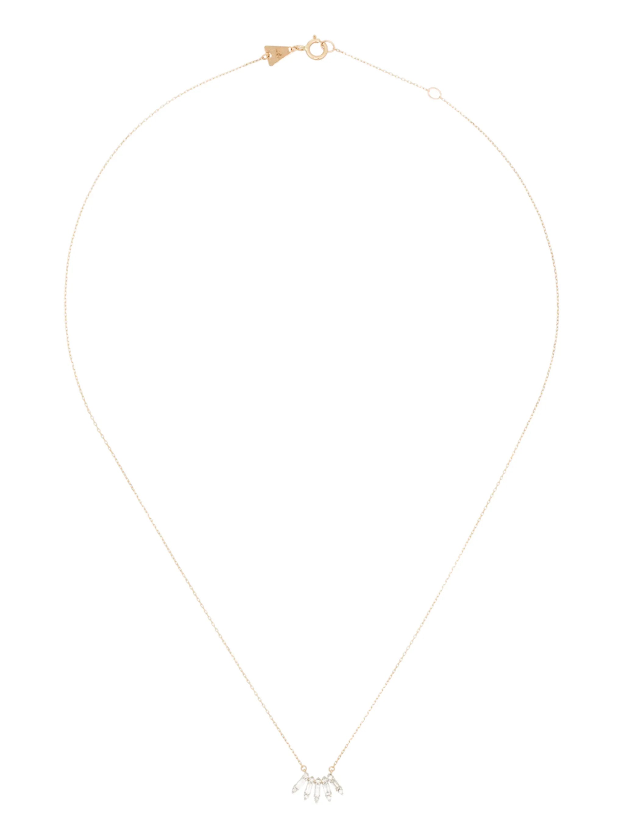 14kt yellow gold diamond pendant necklace