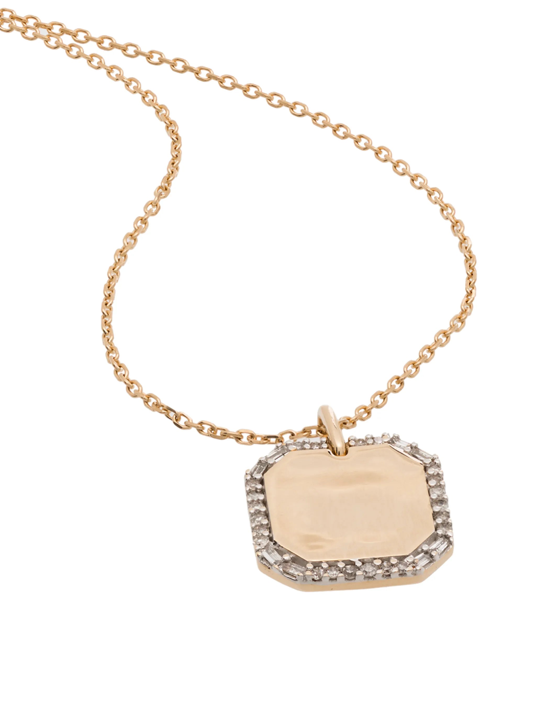 14kt yellow gold diamond pendant necklace